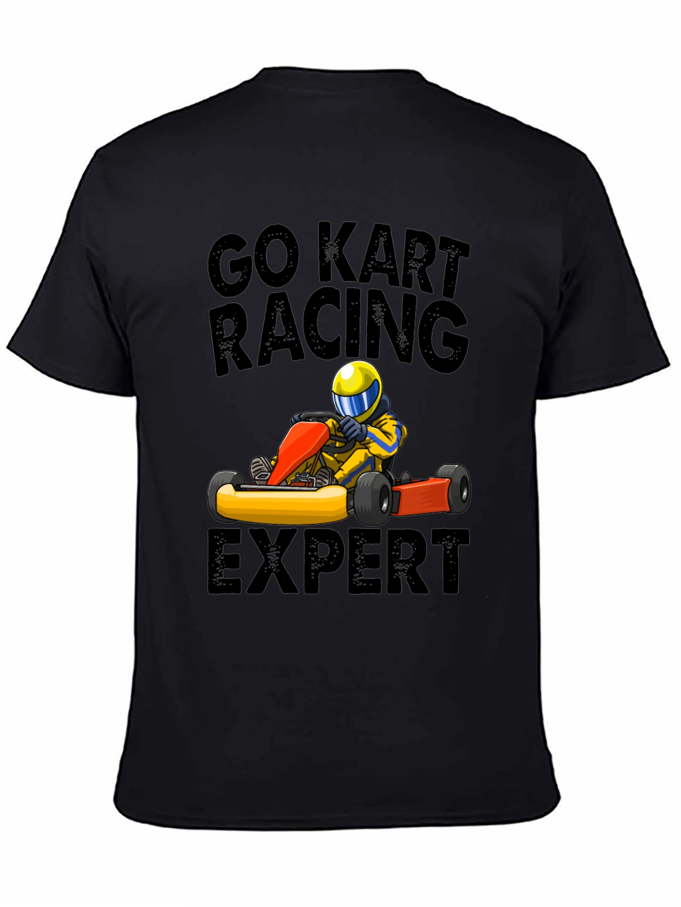 Go Kart Racing Expert T-Shirt - Black Cotton Blend