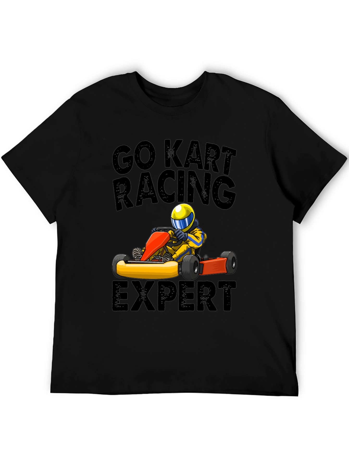 Go Kart Racing Expert T-Shirt - Black Cotton Blend