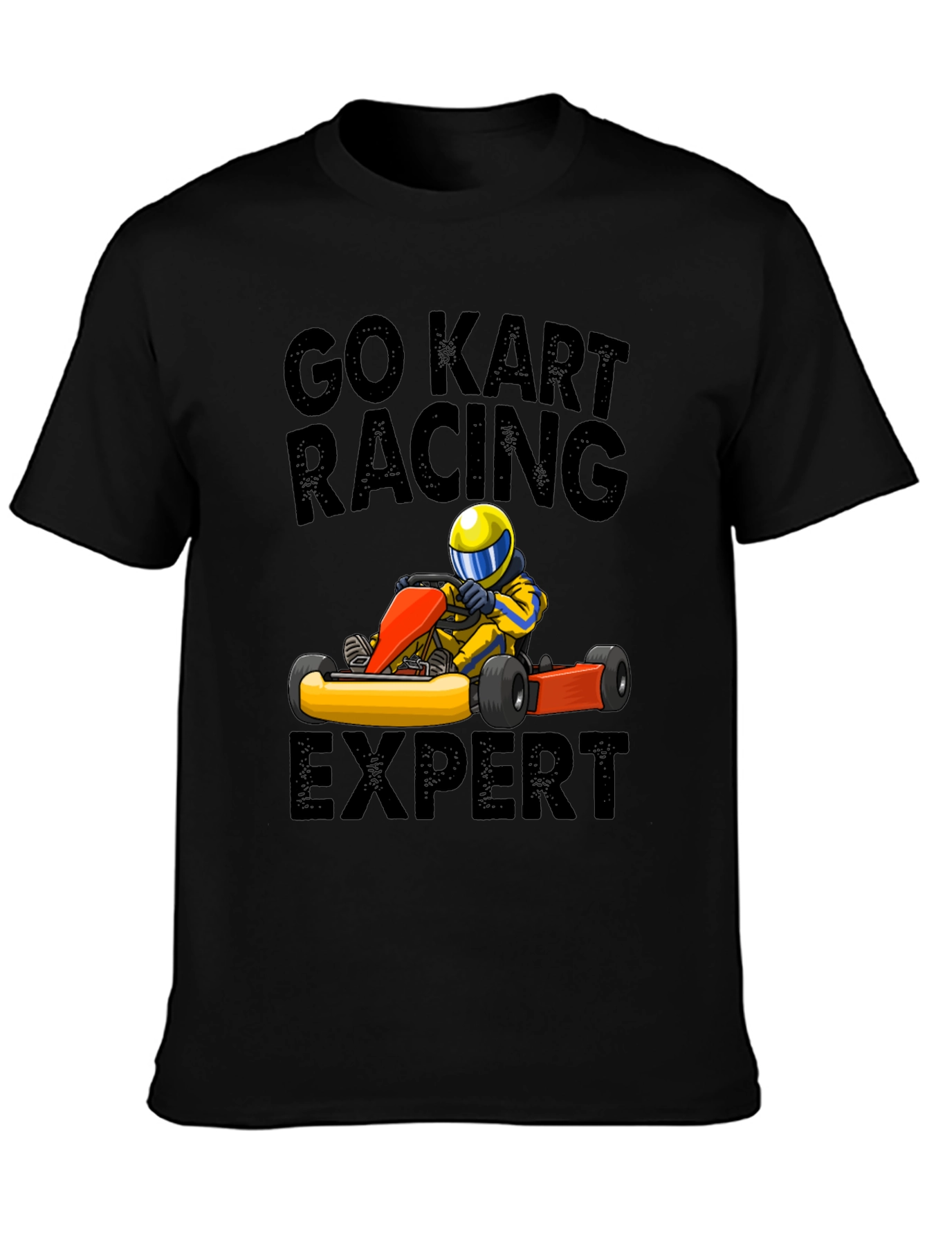Go Kart Racing Expert T-Shirt - Black Cotton Blend