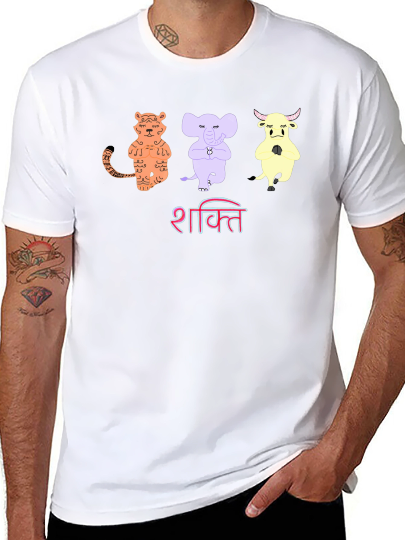 Shakti Yoga Animal T-Shirt - Mens Black Tee