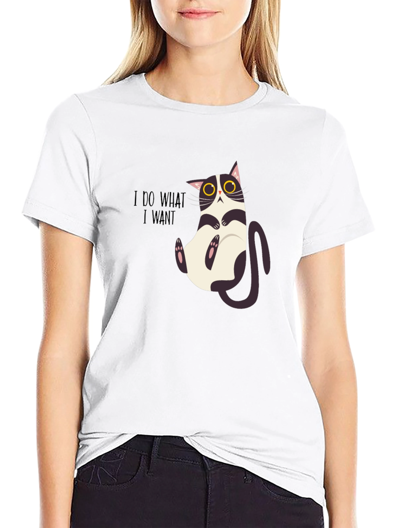 I Do What I Want Funny Cat Graphic Tee