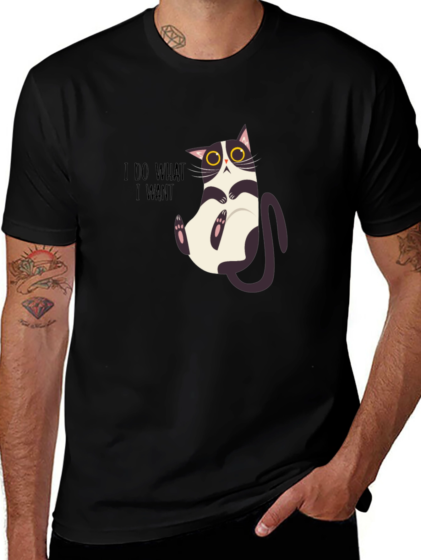 I Do What I Want Funny Cat Graphic Tee
