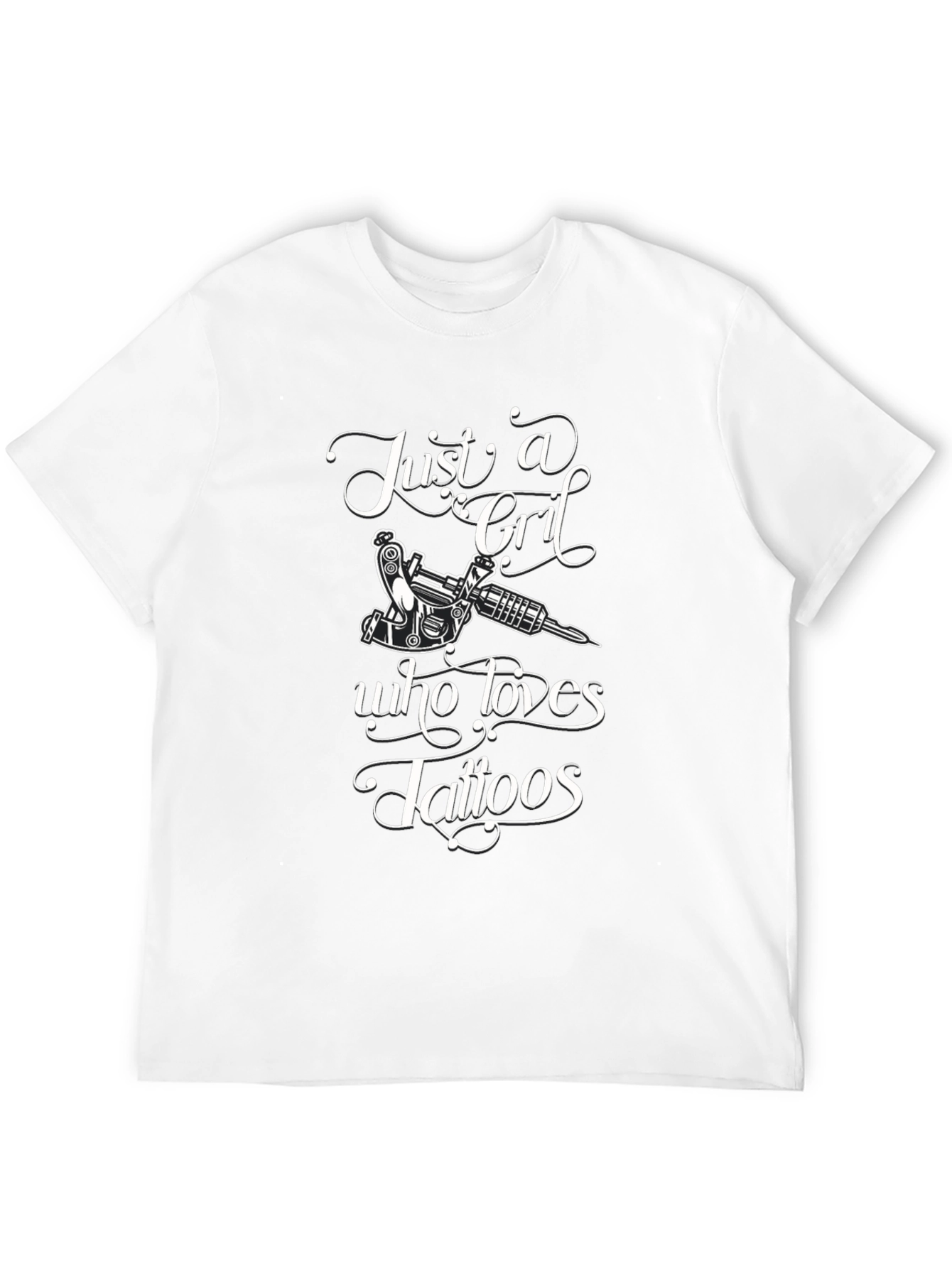 Just a Girl Who Loves Tattoos Black T-Shirt