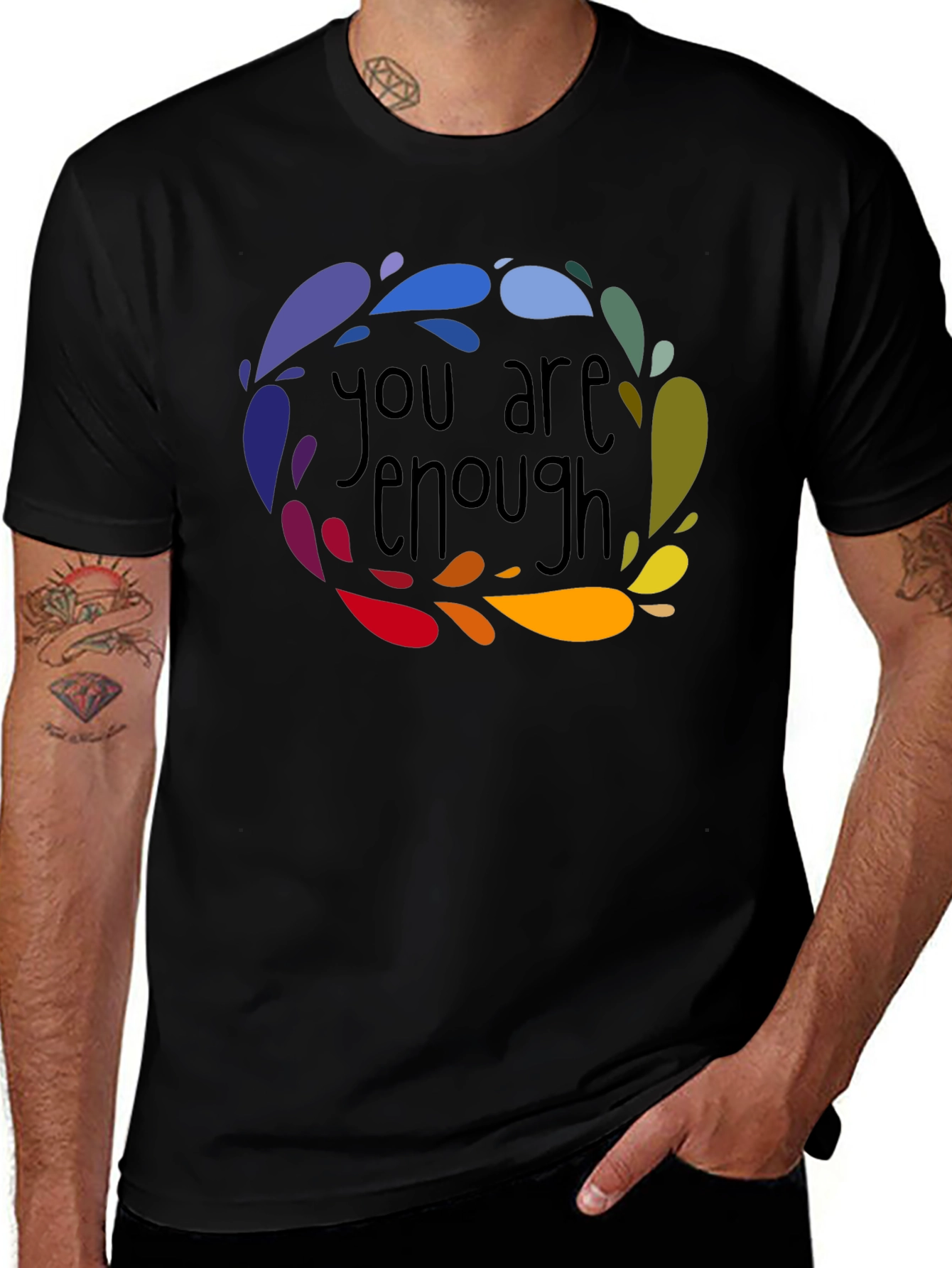 You Are Enough Graphic Tee - Black
