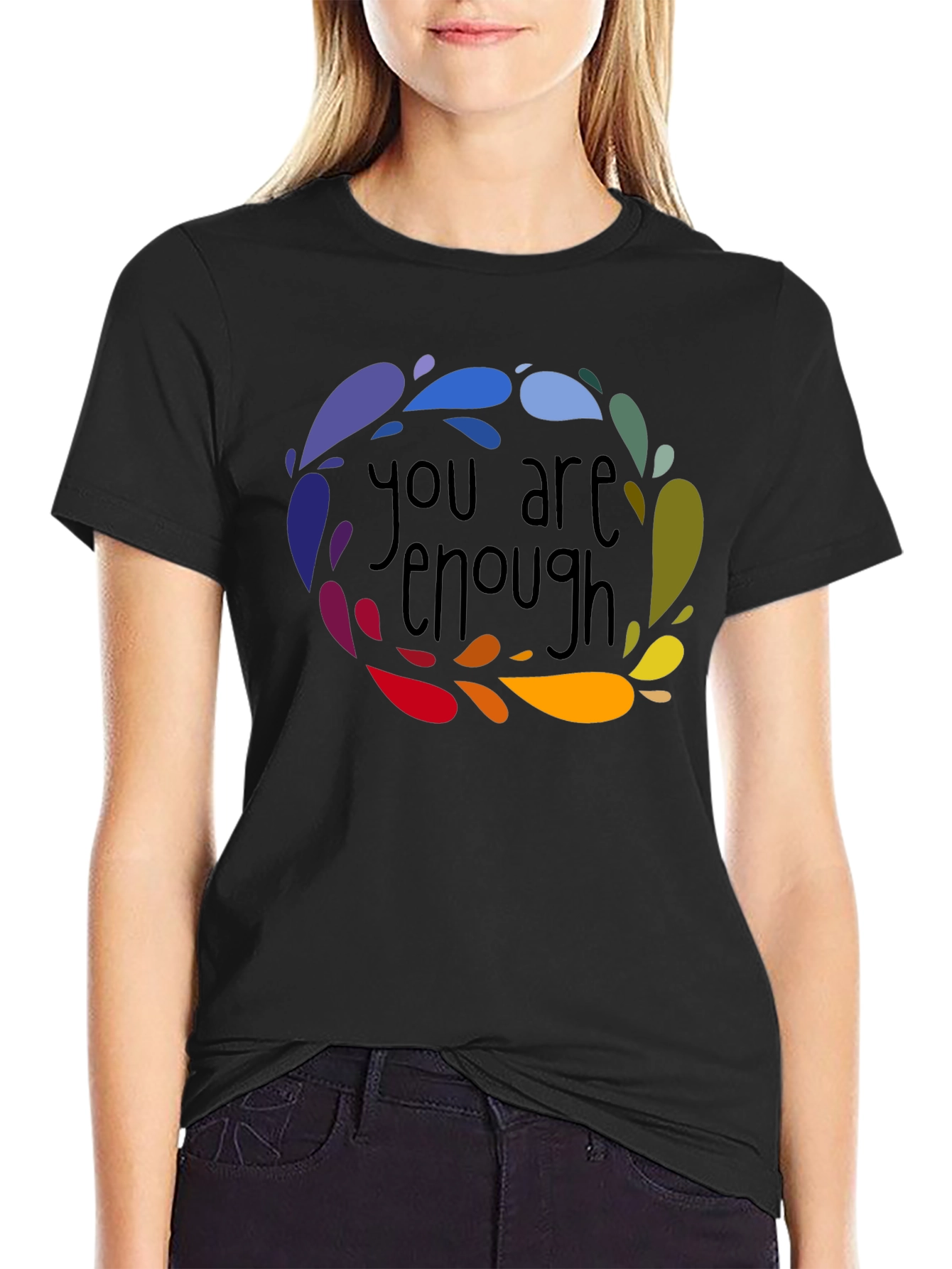 You Are Enough Graphic Tee - Black