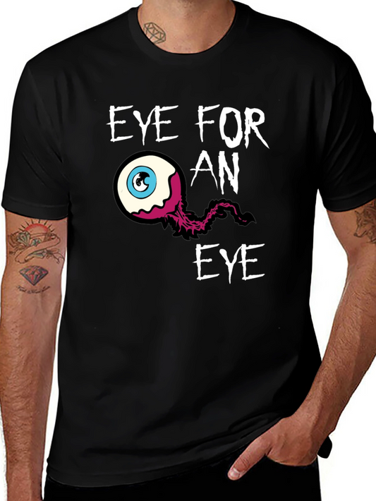 Eye for an Eye Graphic Print Black T-Shirt