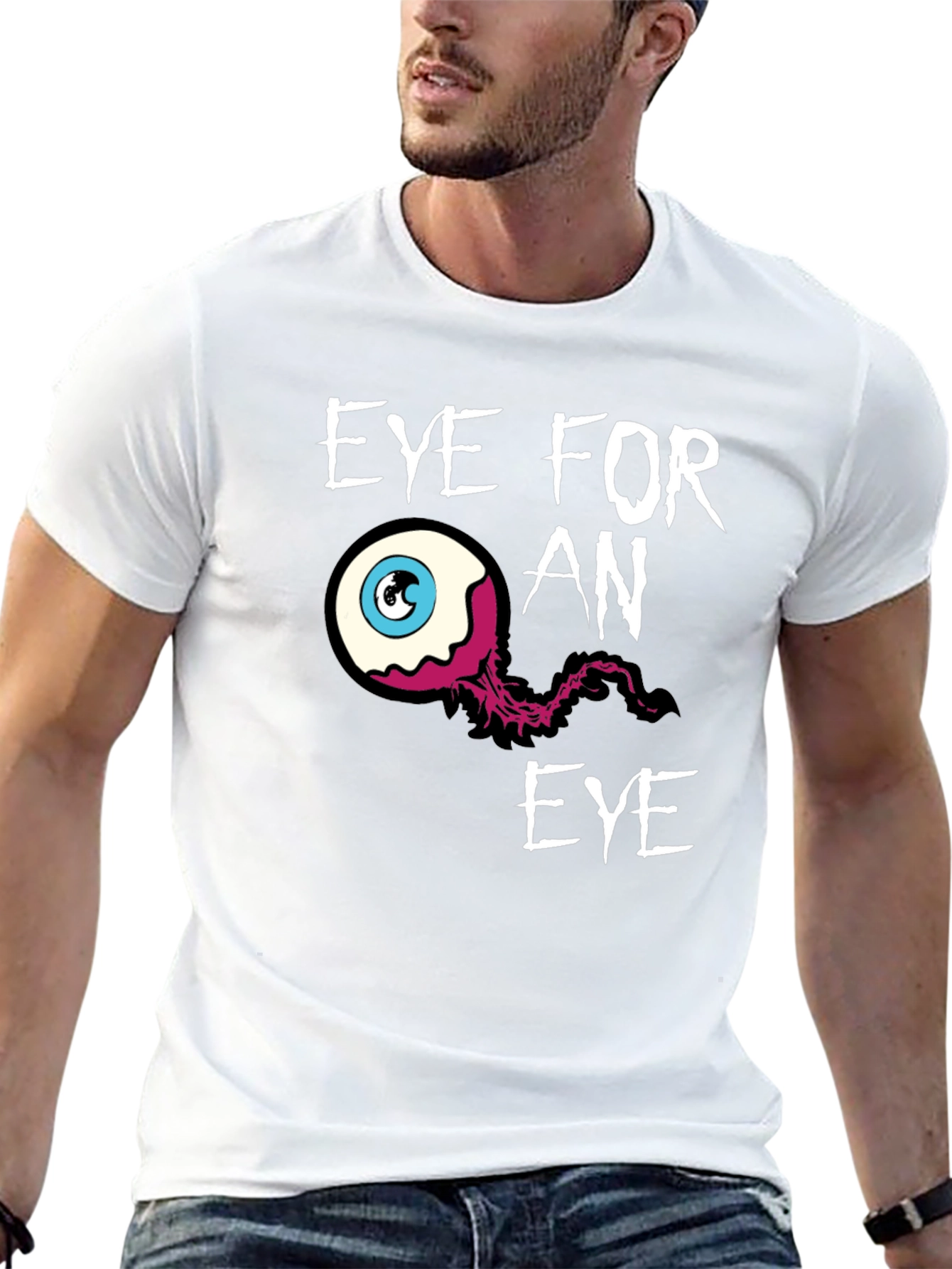 Eye for an Eye Graphic Print Black T-Shirt