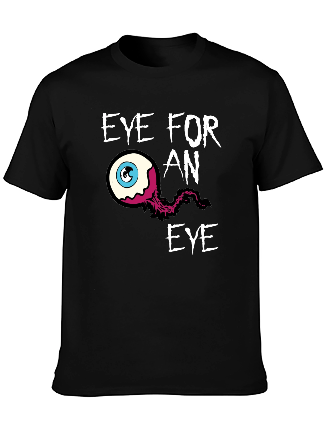 Eye for an Eye Graphic Print Black T-Shirt