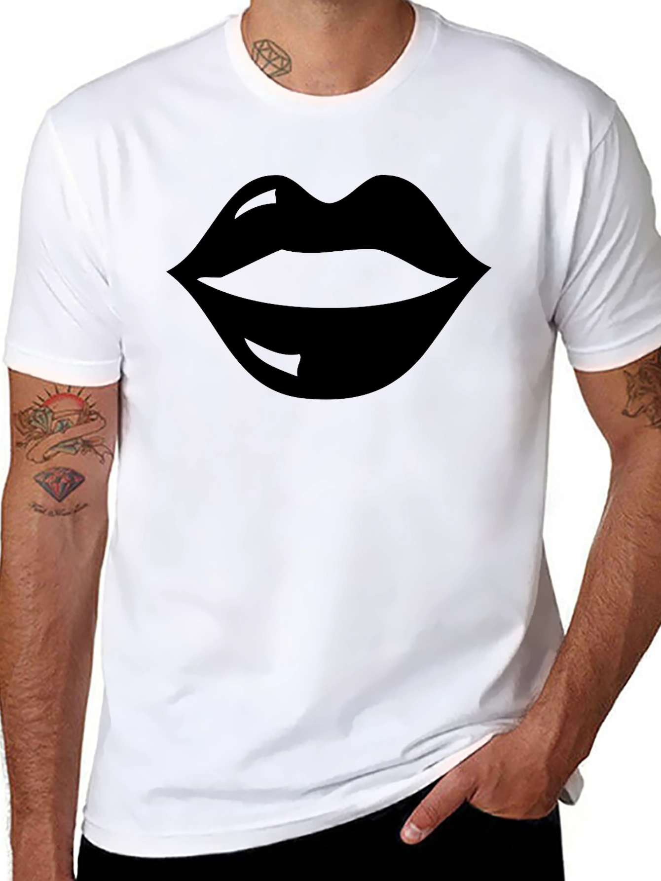 Black Lips Graphic Tee - Stylish Casual Wear