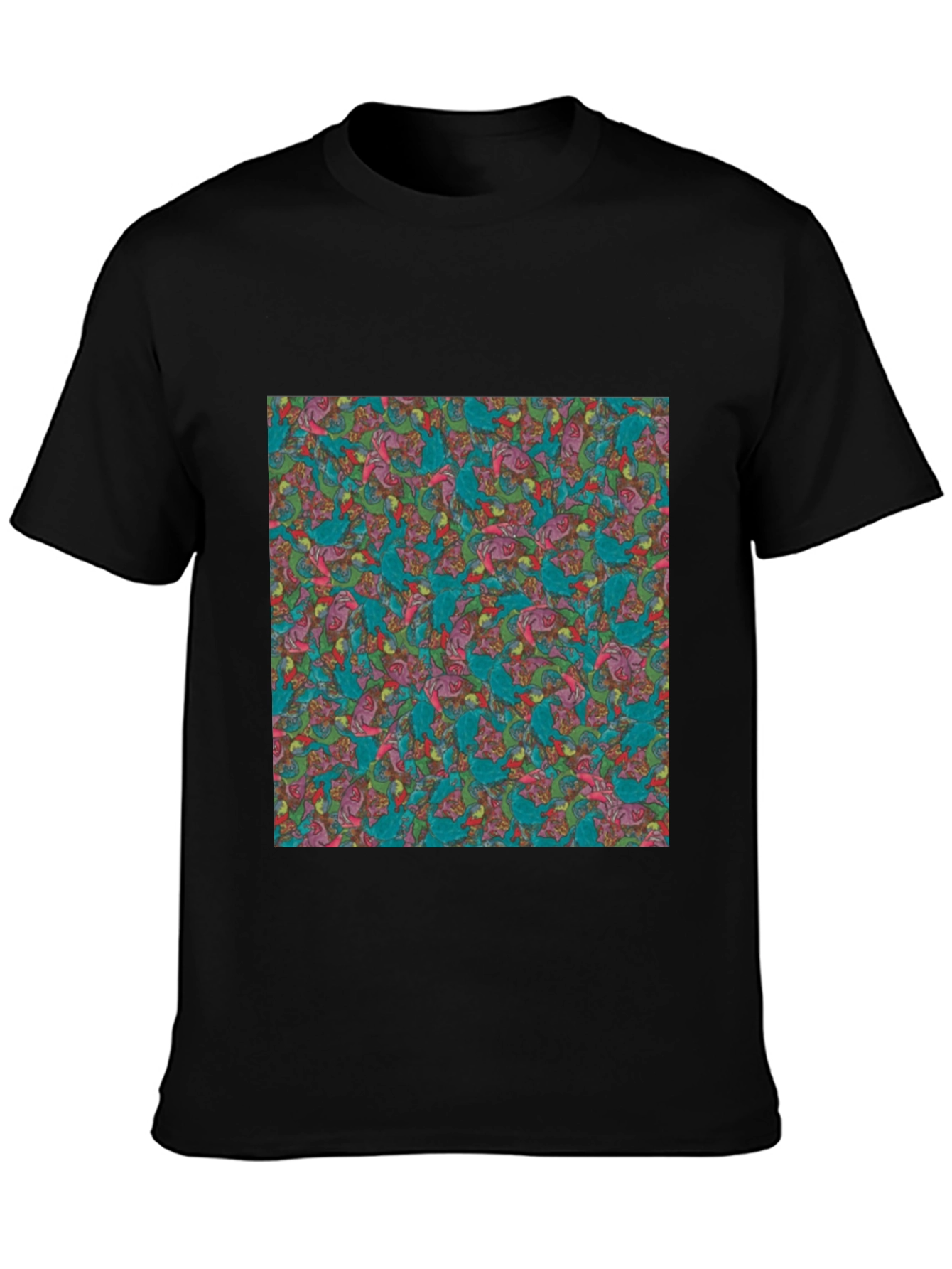Abstract Pattern Graphic Black T-Shirt