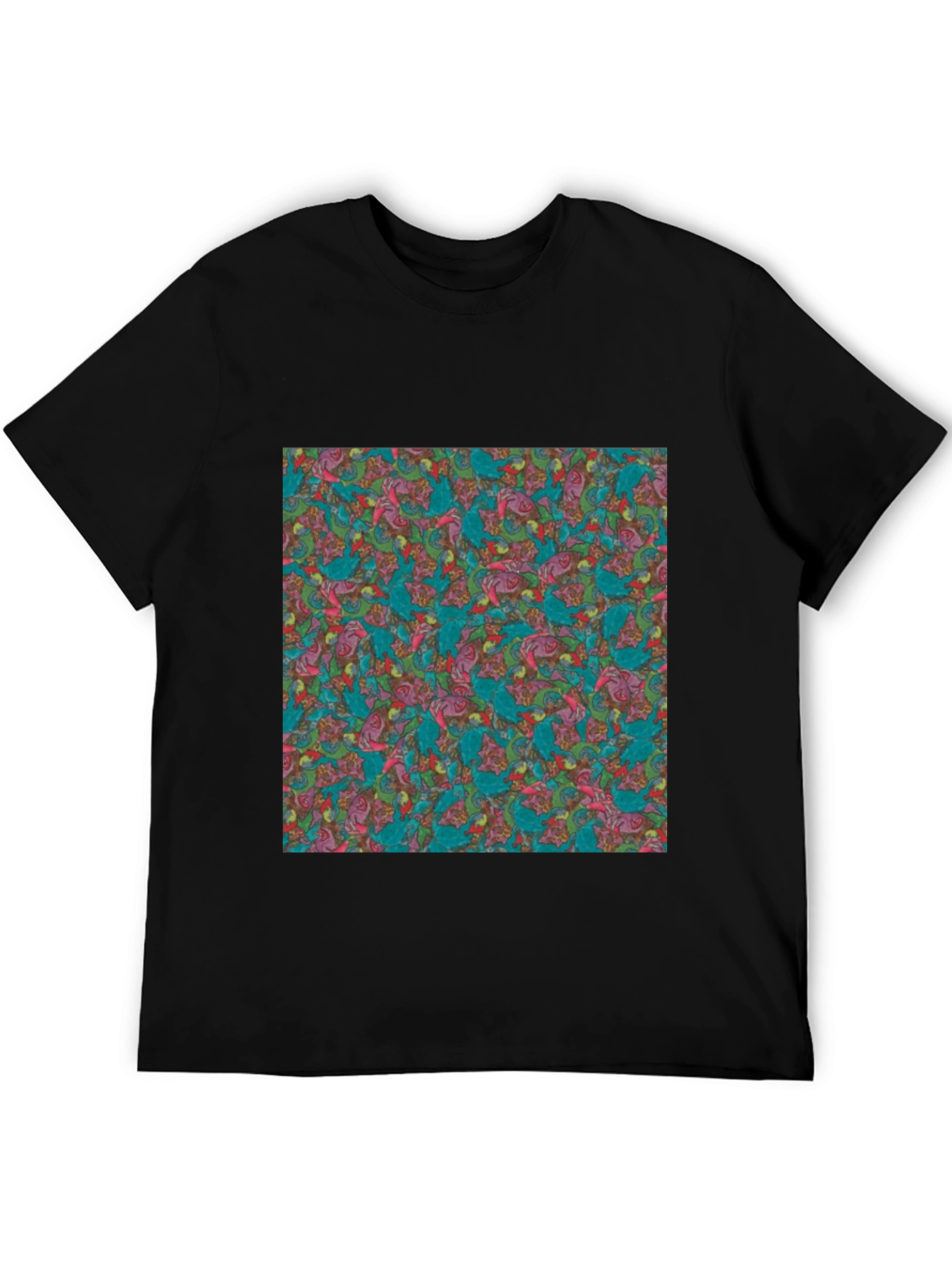 Abstract Pattern Graphic Black T-Shirt