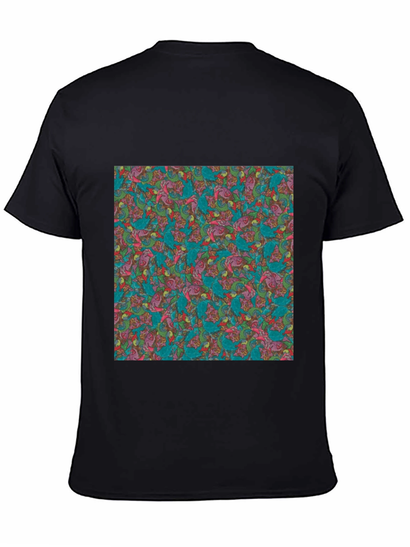 Abstract Pattern Graphic Black T-Shirt