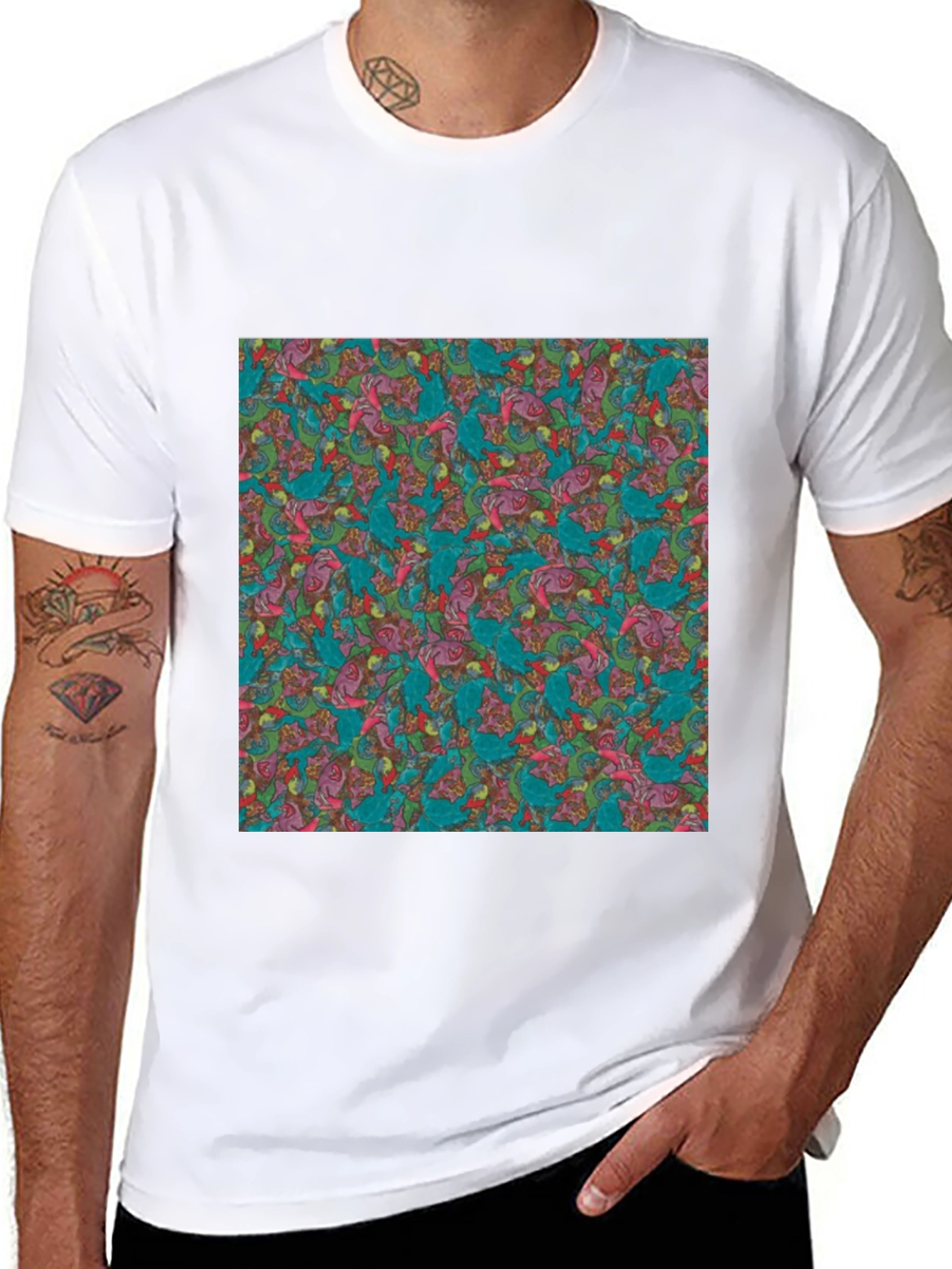 Abstract Pattern Graphic Black T-Shirt