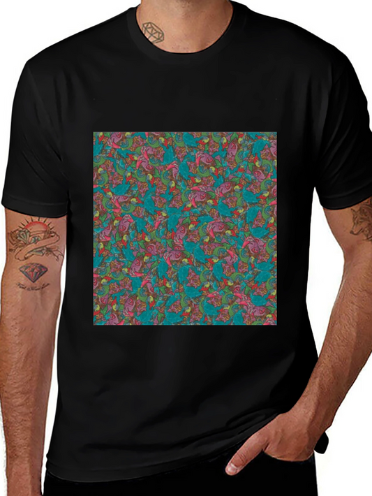 Abstract Pattern Graphic Black T-Shirt