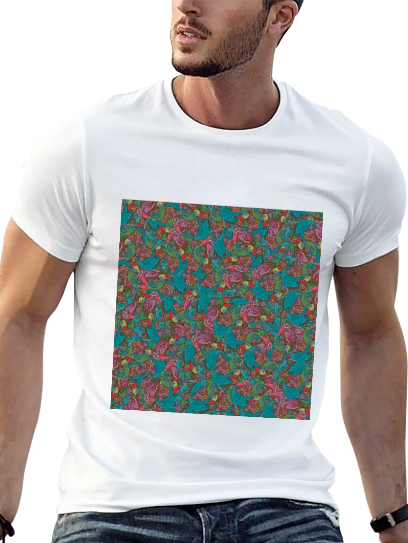 Abstract Pattern Graphic Black T-Shirt