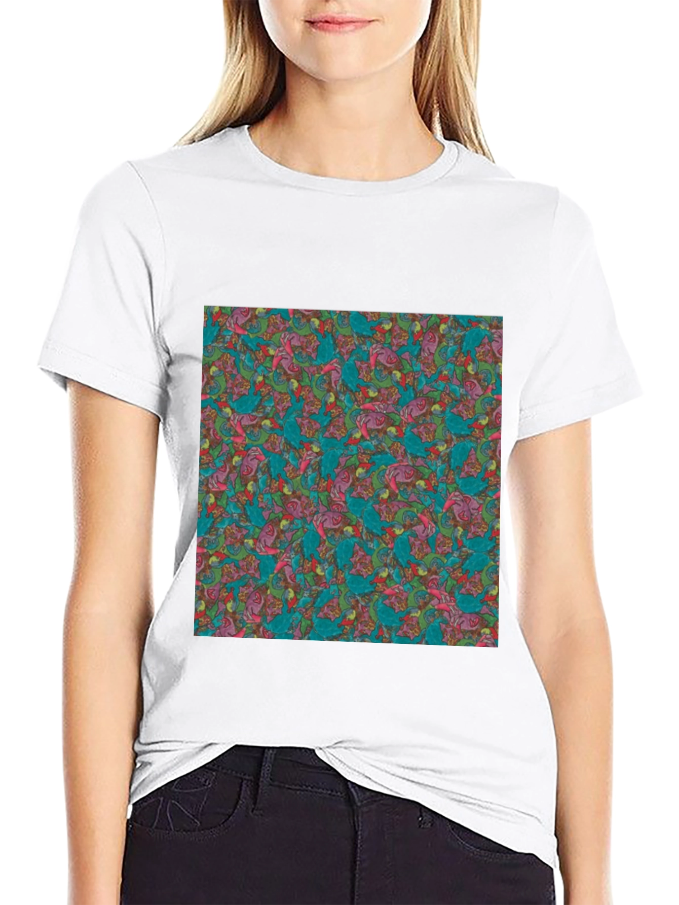 Abstract Pattern Graphic Black T-Shirt