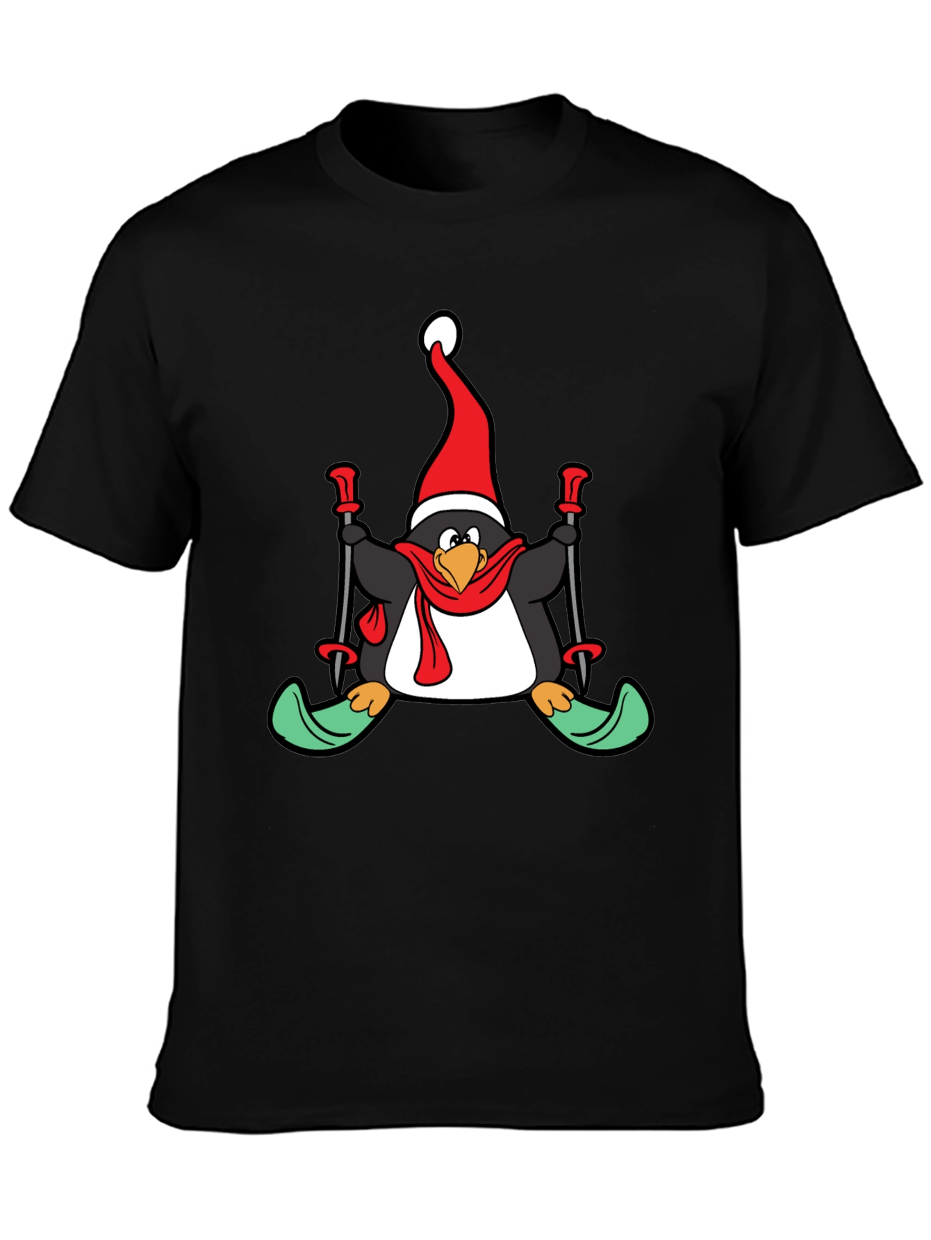 Penguin Christmas Skiing T-Shirt - Holiday Fun