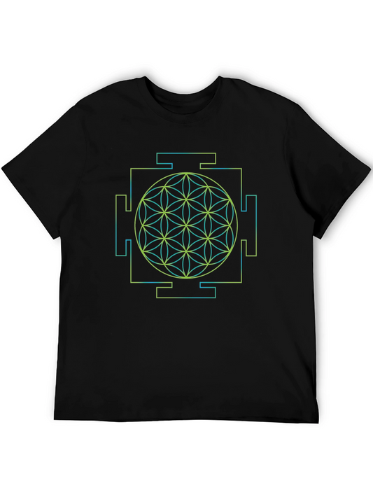 Geometric Flower of Life Yantra T-Shirt