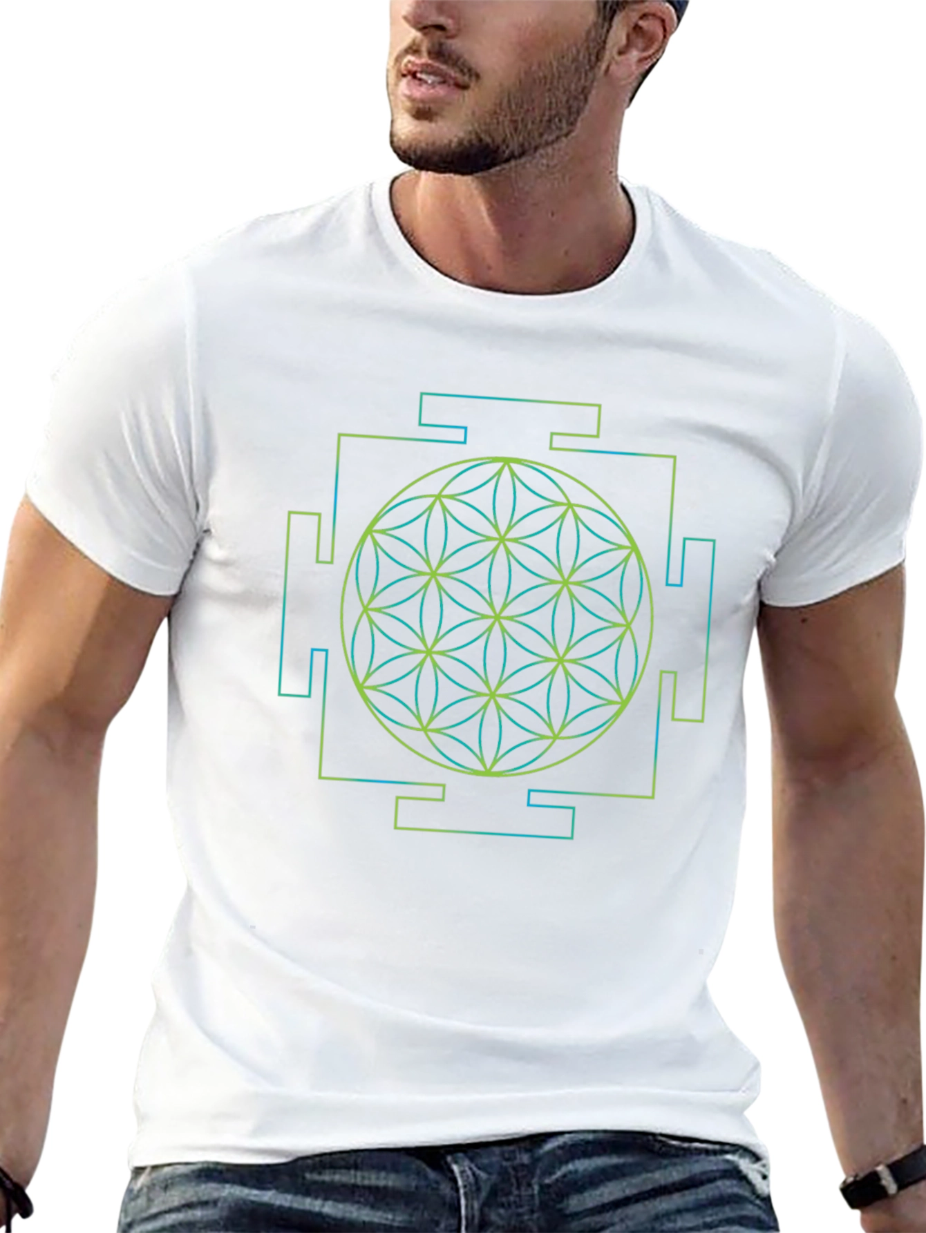 Geometric Flower of Life Yantra T-Shirt