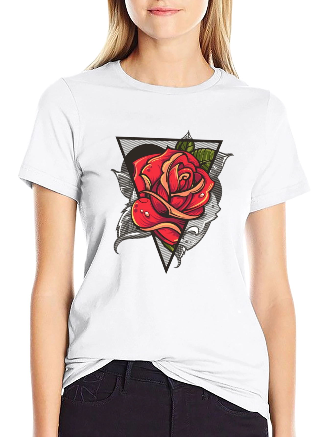 Rose Graphic Black T-Shirt - Modern Streetwear
