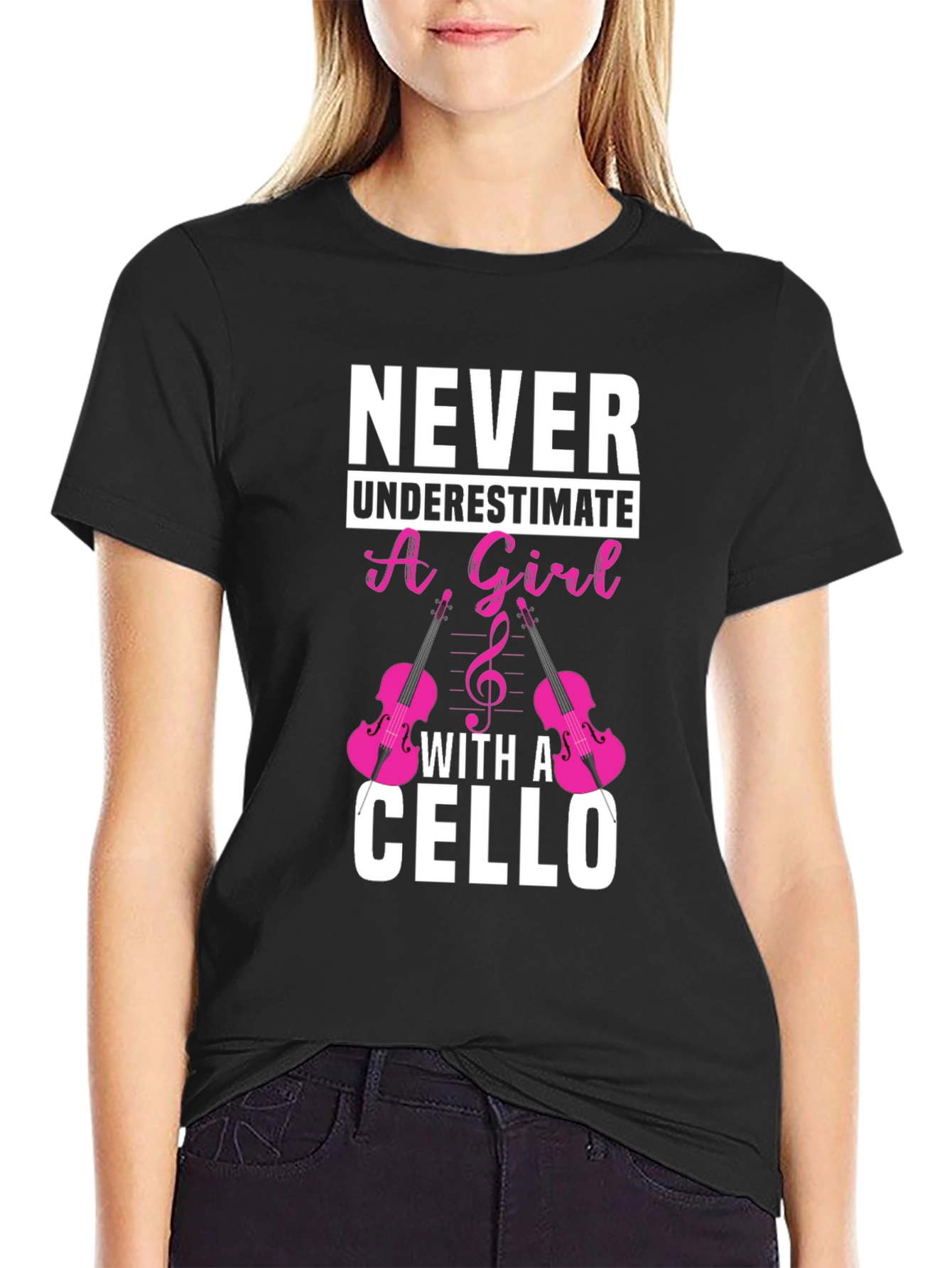 Never Underestimate a Girl with a Cello T-Shirt