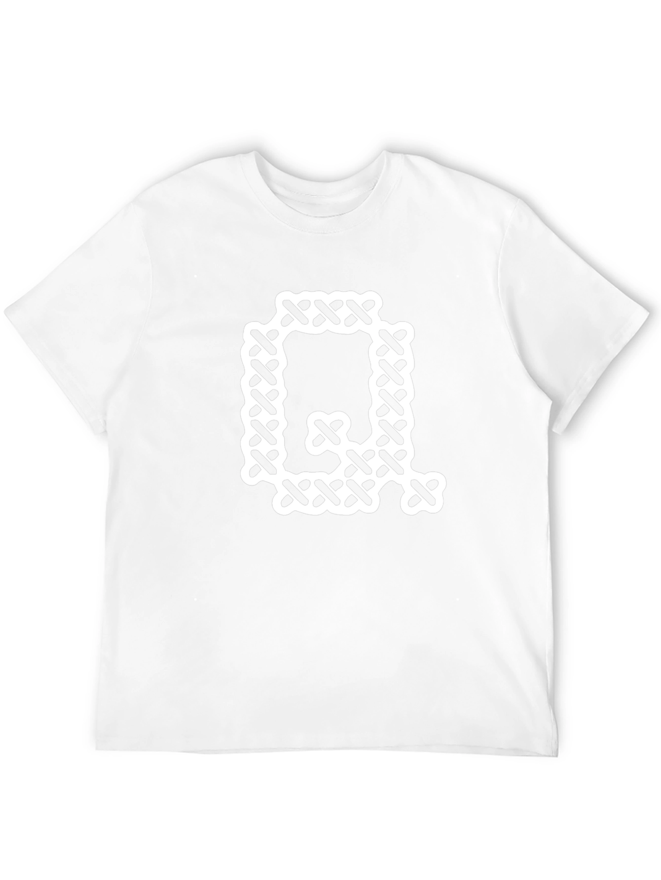 Letter Q Cross Stitch Graphic Tee - Black