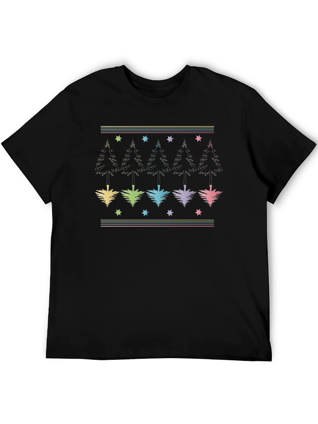 Festive Pine Tree Graphic T-Shirt