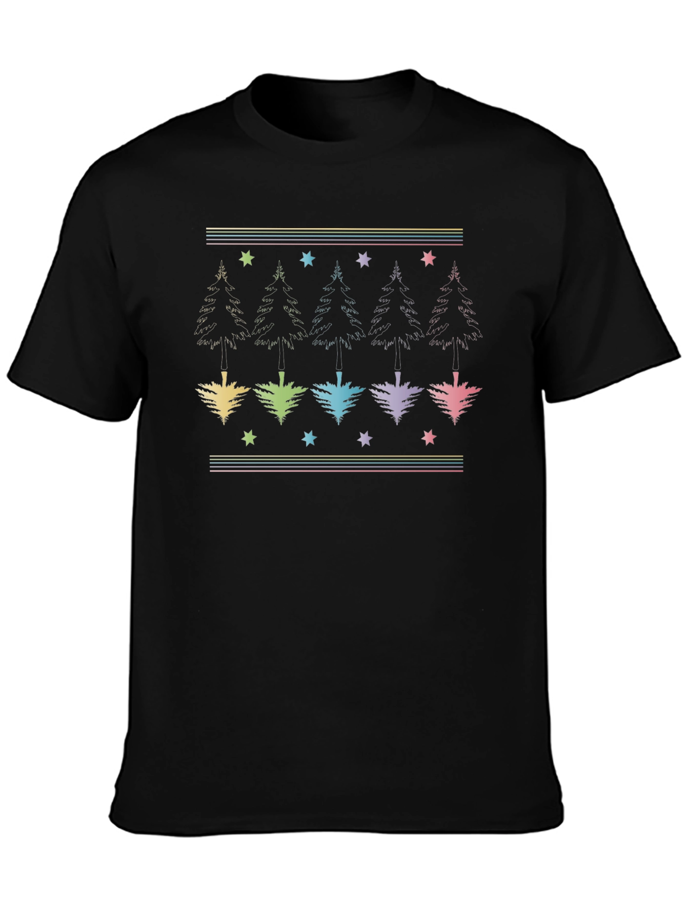 Festive Pine Tree Graphic T-Shirt