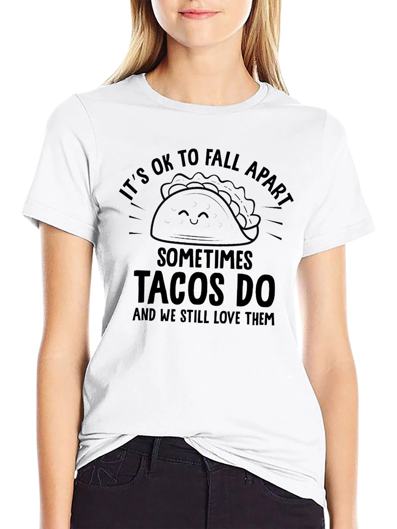 Its OK to Fall Apart Tacos Funny Graphic Tee