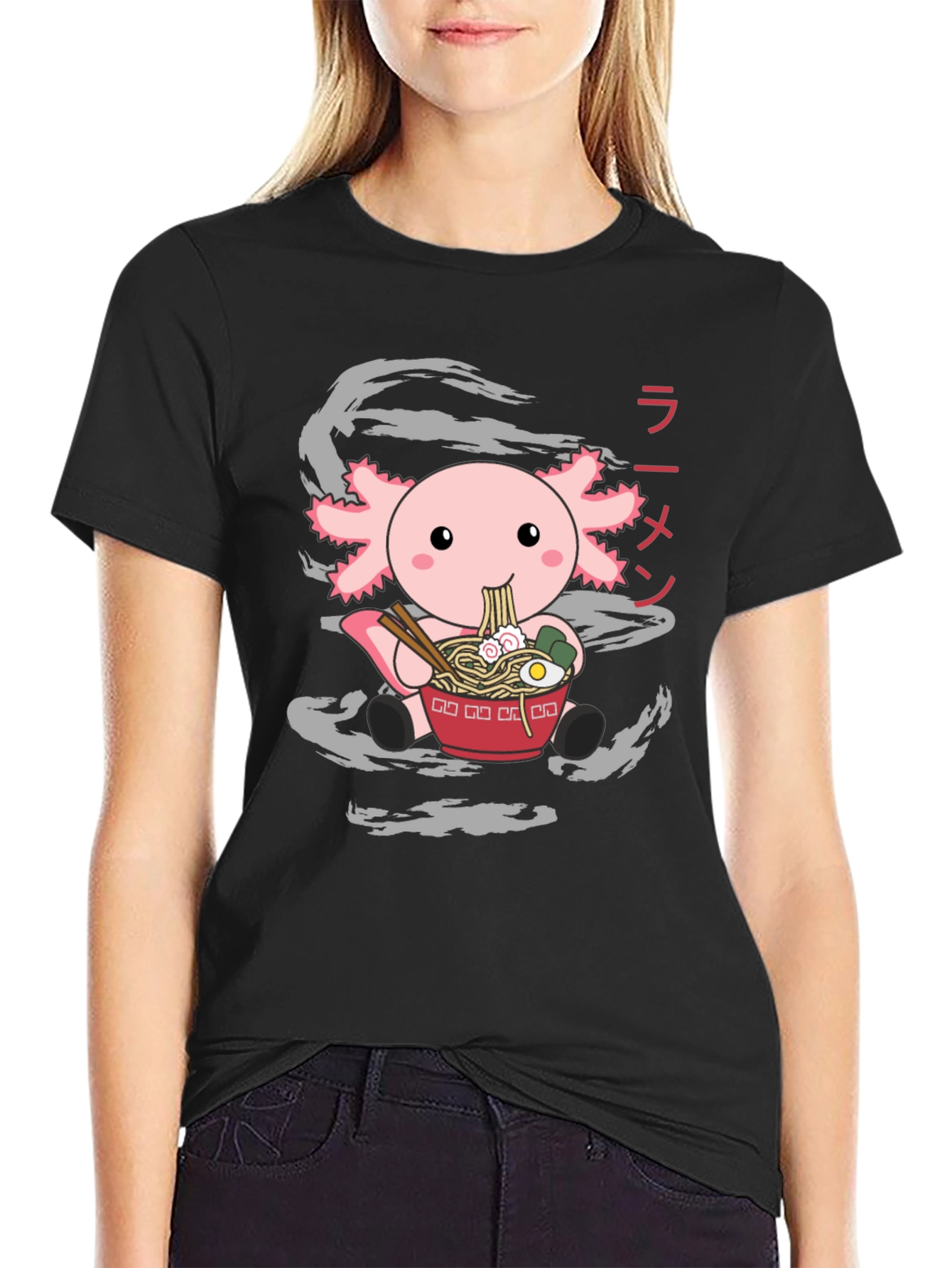 Axolotl Ramen T-Shirt - Cute Japanese Style Tee