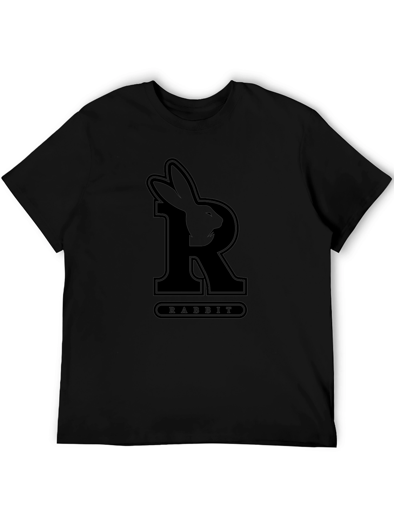 Rabbit Initial T-Shirt - Black