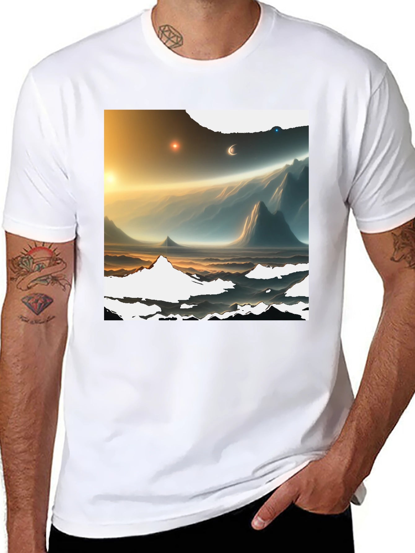 Sci-Fi Landscape Graphic Tee - Black