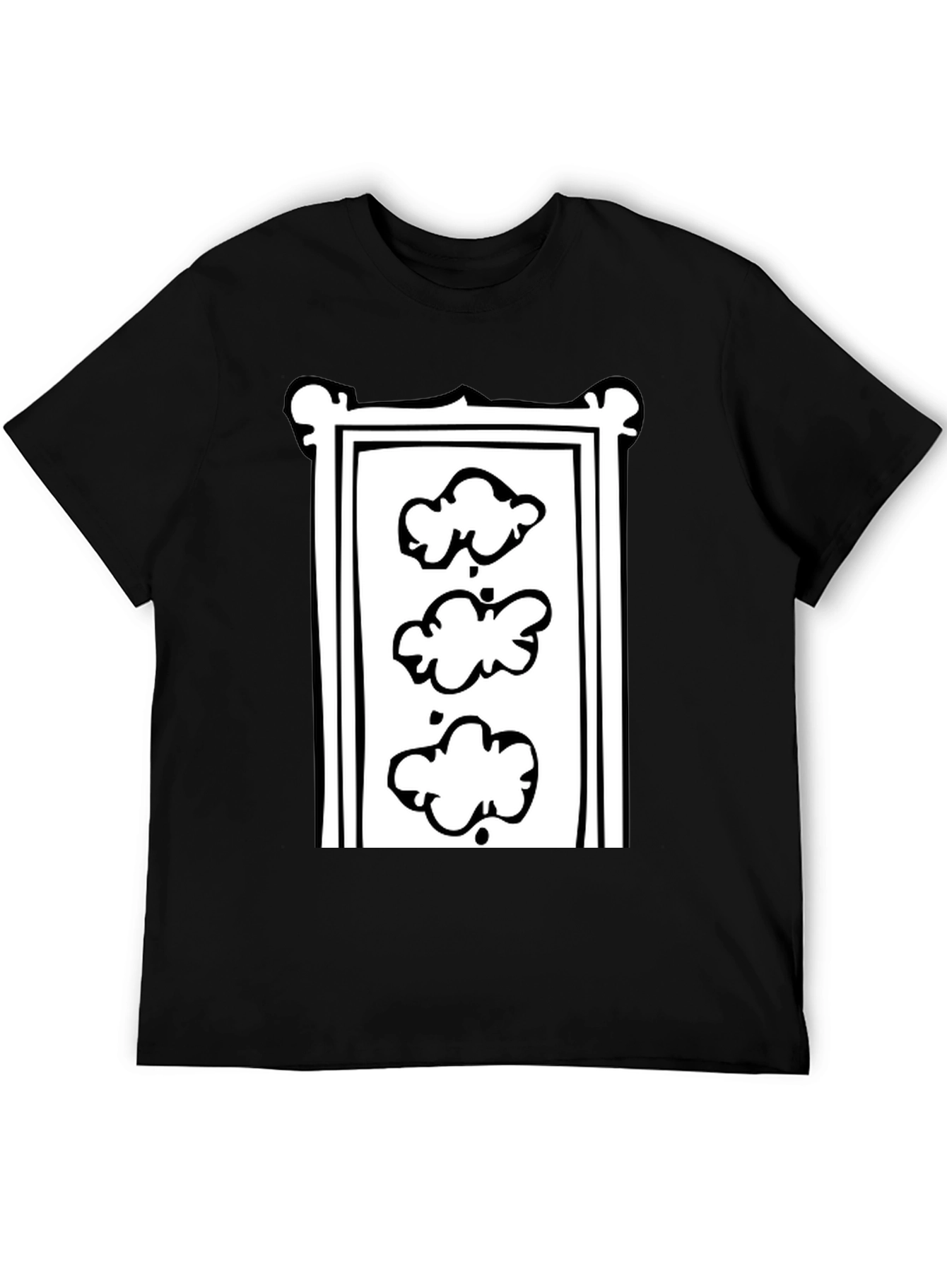 Trendy Black T-Shirt with Cloud Motif