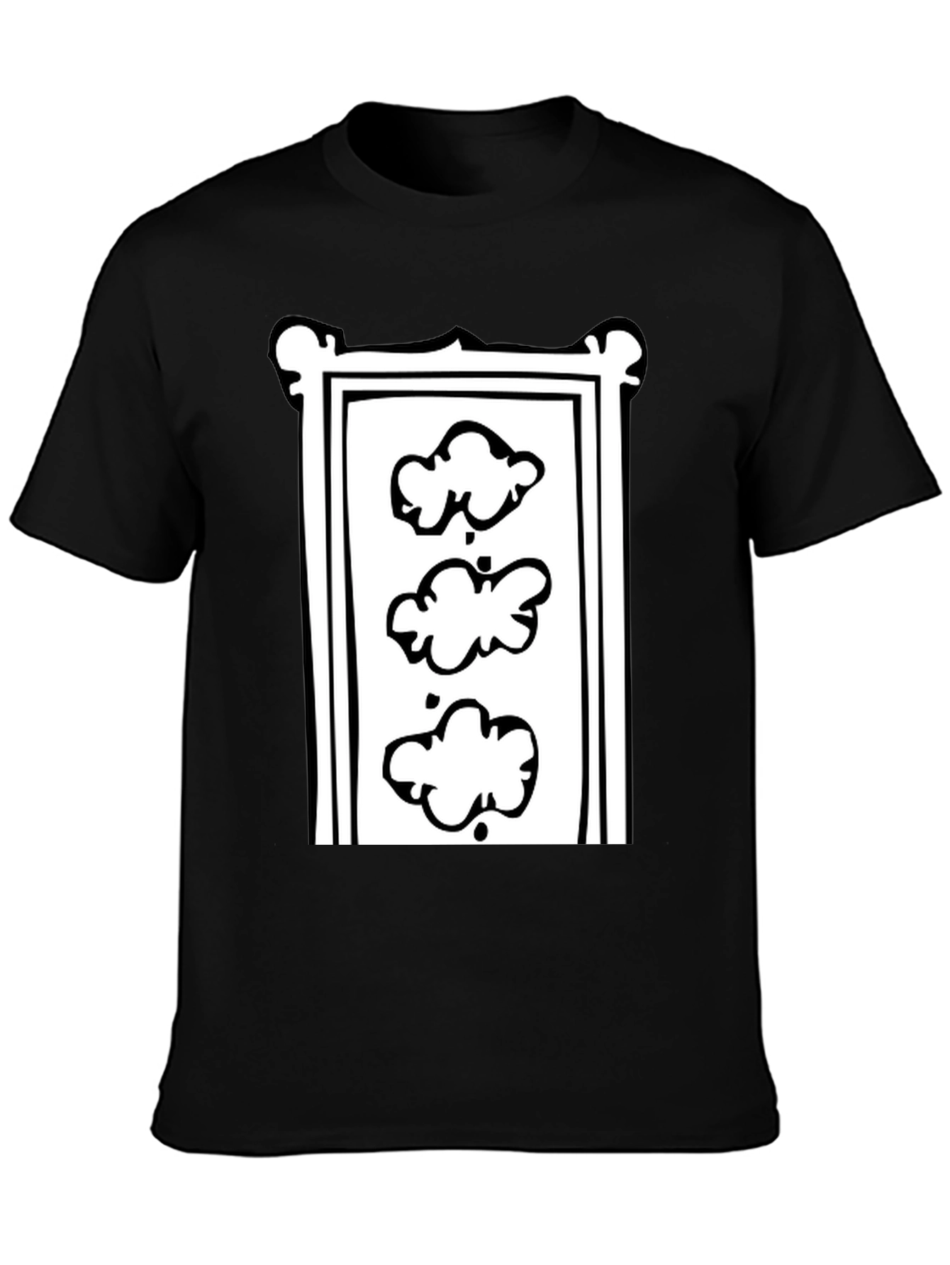 Trendy Black T-Shirt with Cloud Motif