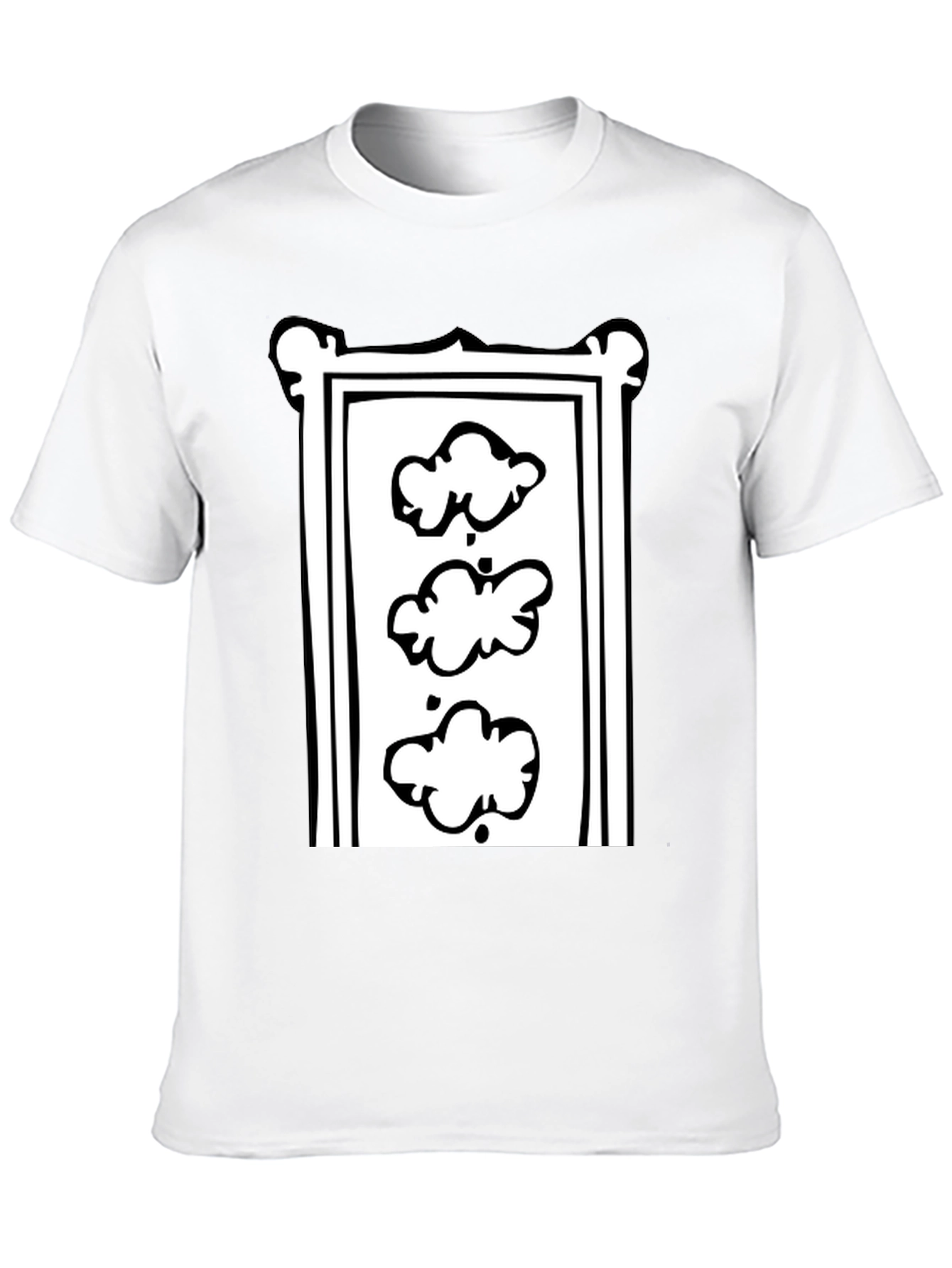 Trendy Black T-Shirt with Cloud Motif