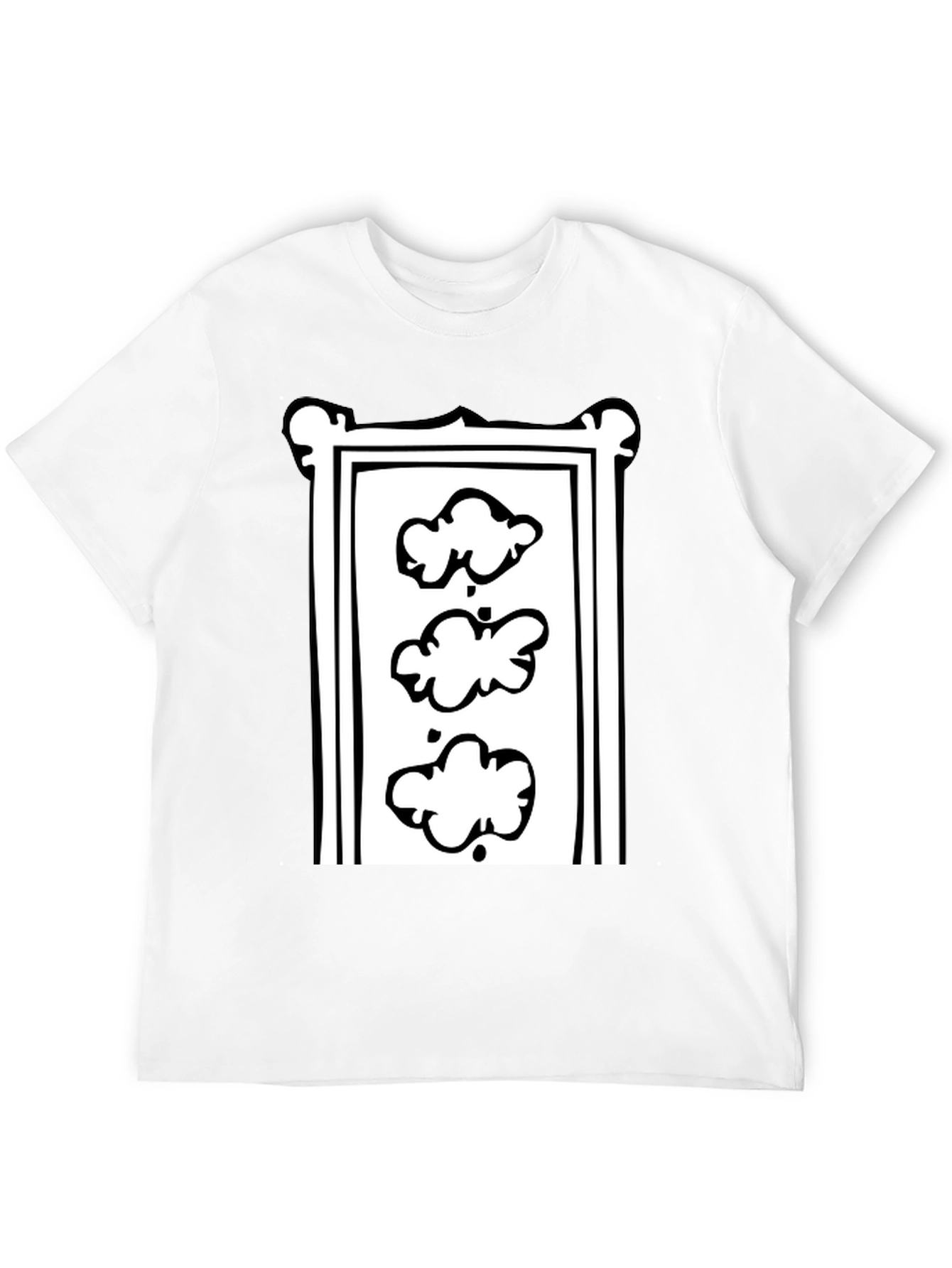 Trendy Black T-Shirt with Cloud Motif