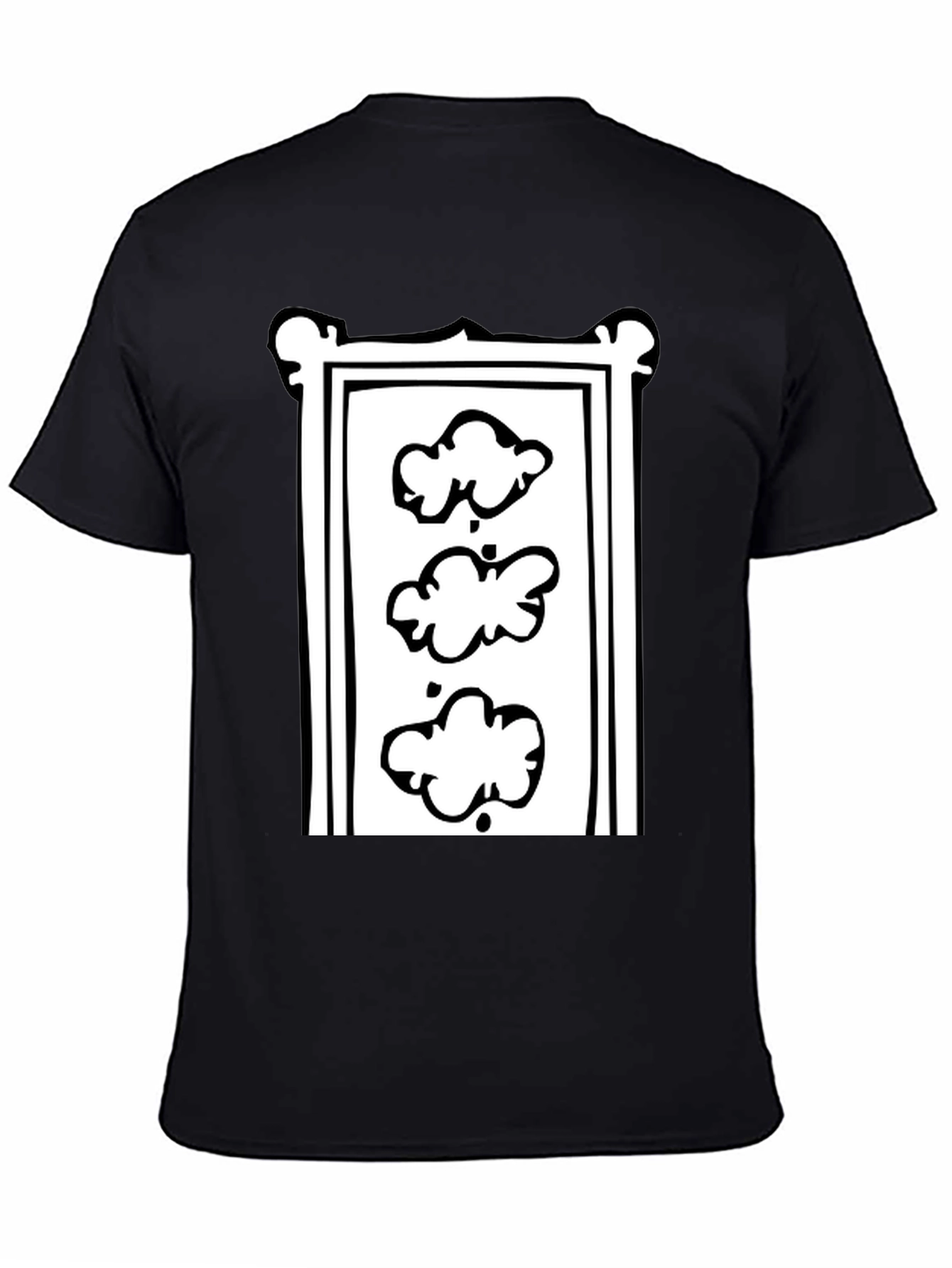 Trendy Black T-Shirt with Cloud Motif