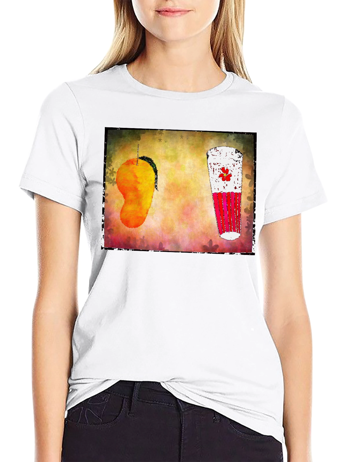 Mango Lassi Art T-Shirt - Tropical Drink Graphic Tee
