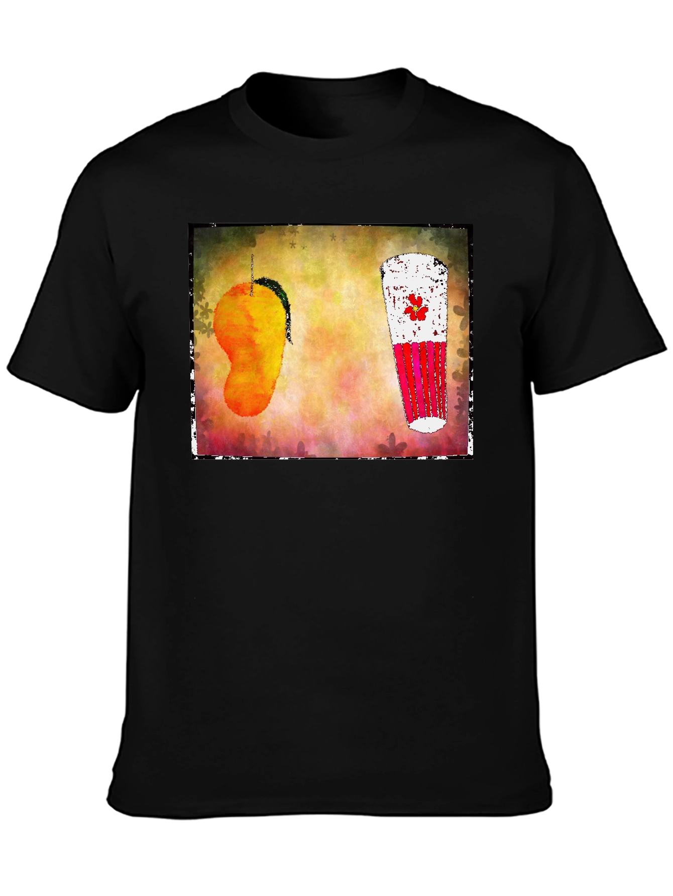 Mango Lassi Art T-Shirt - Tropical Drink Graphic Tee