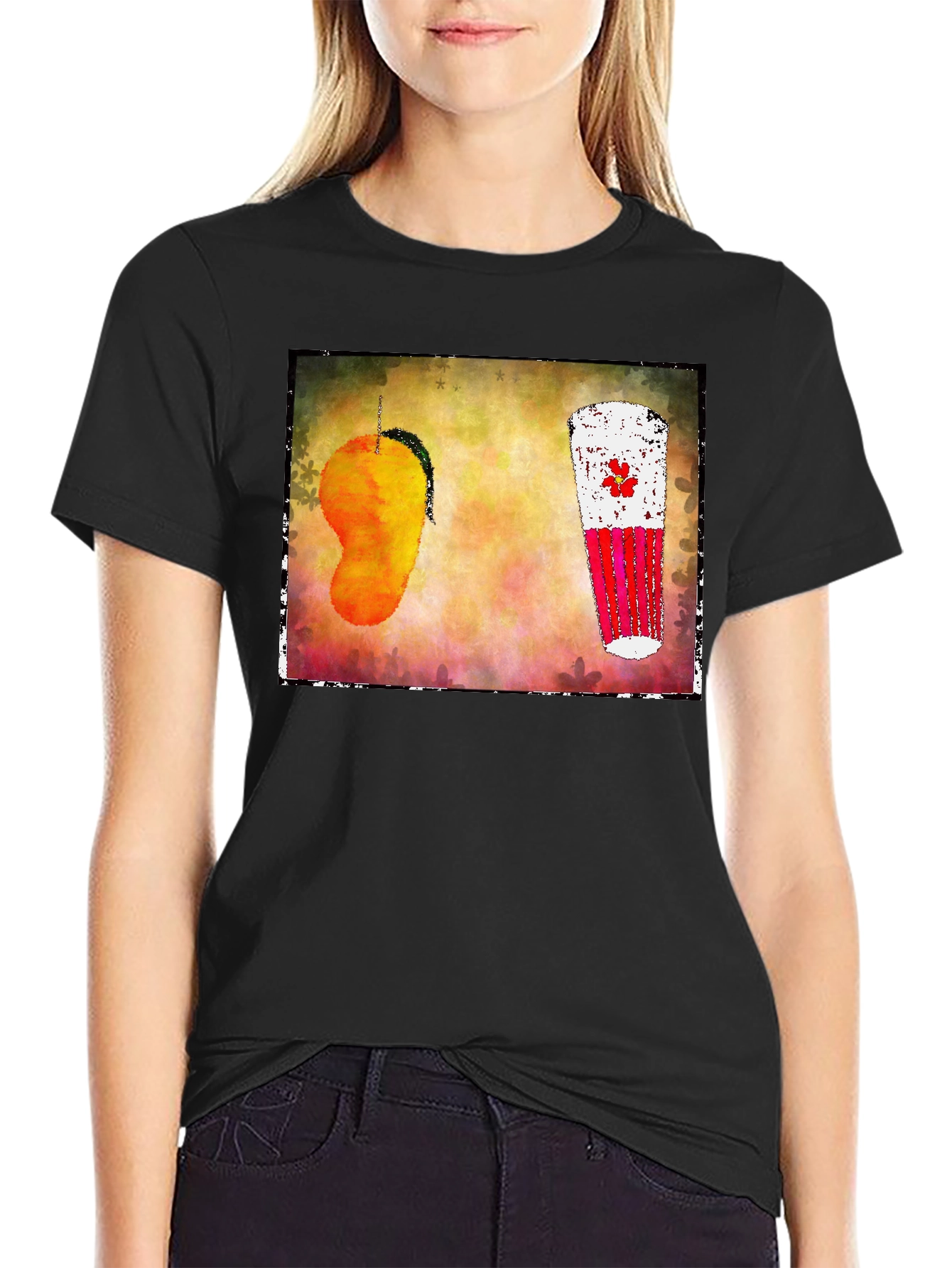 Mango Lassi Art T-Shirt - Tropical Drink Graphic Tee