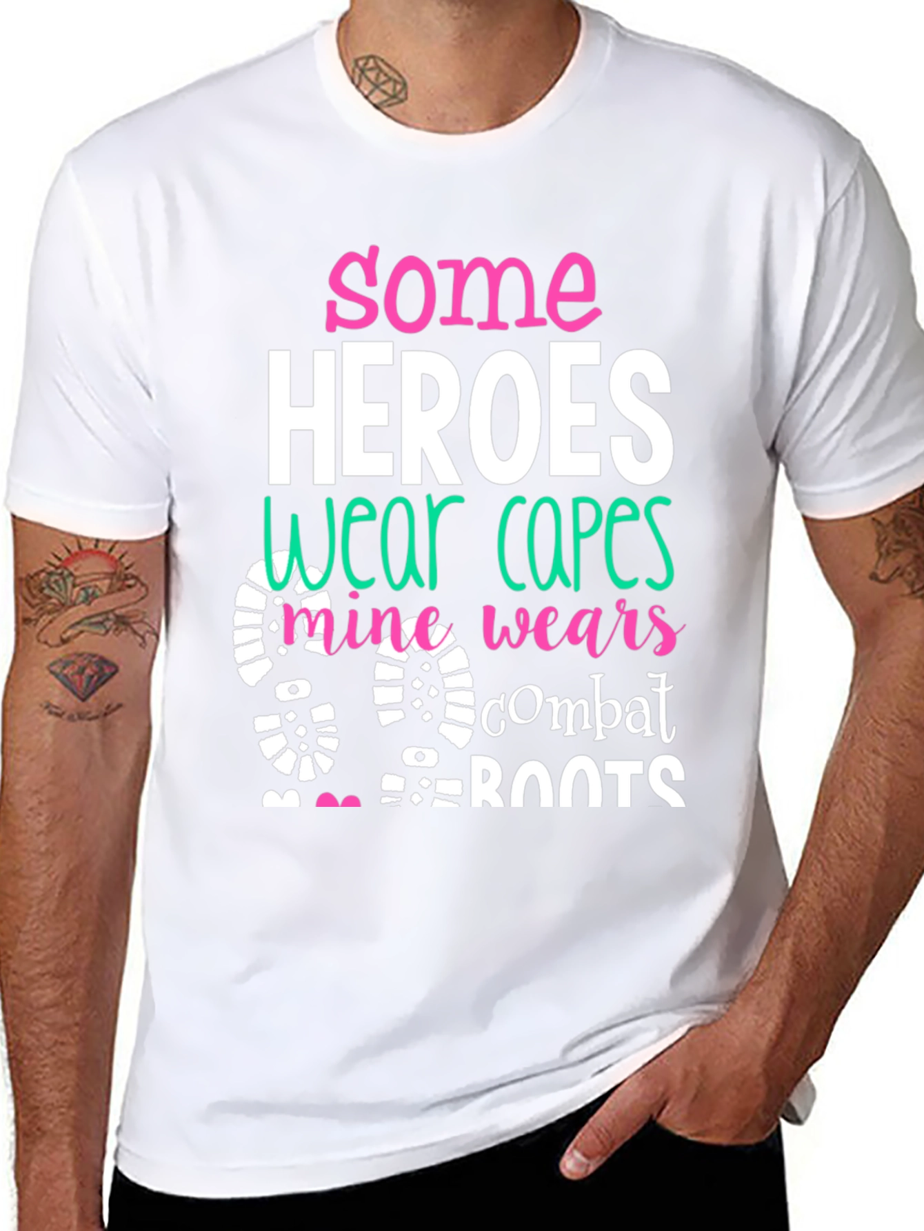 Some Heroes Wear Combat Boots Graphic Tee