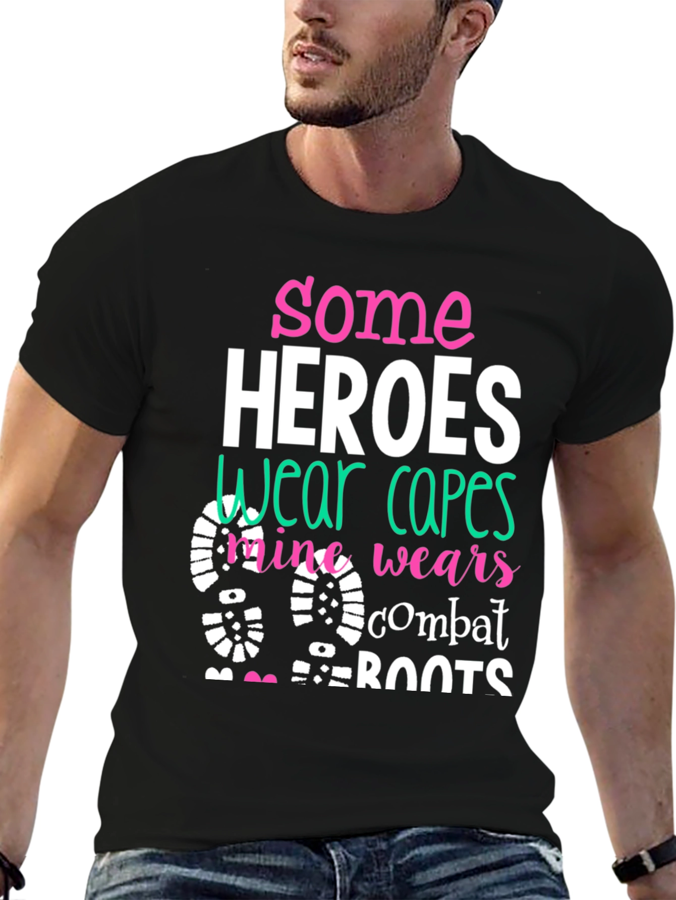 Some Heroes Wear Combat Boots Graphic Tee