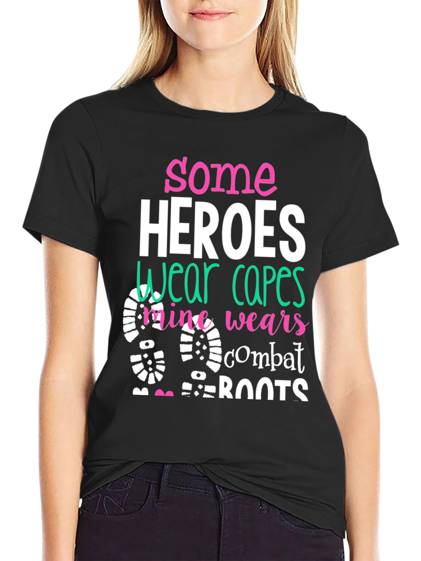 Some Heroes Wear Combat Boots Graphic Tee