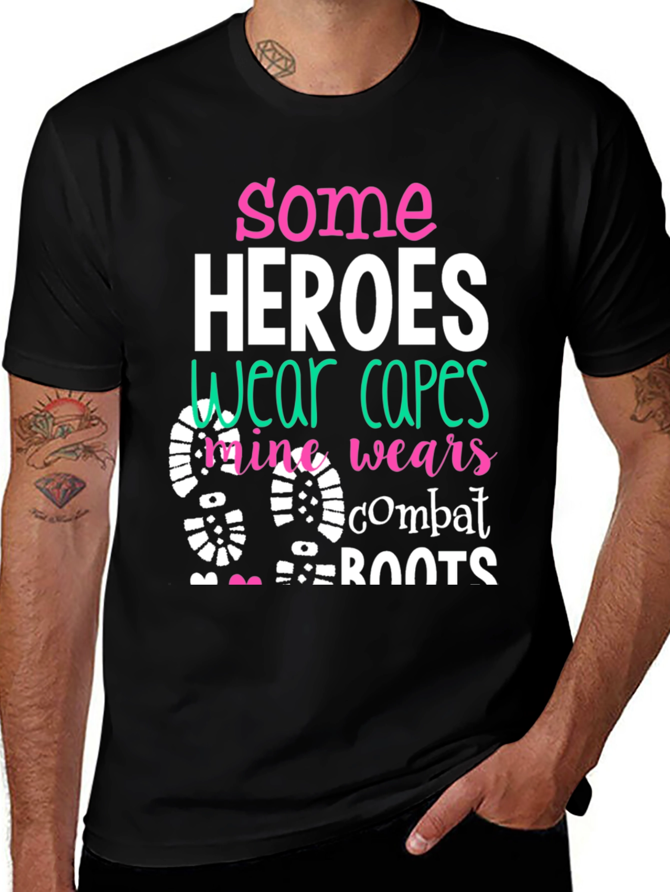 Some Heroes Wear Combat Boots Graphic Tee