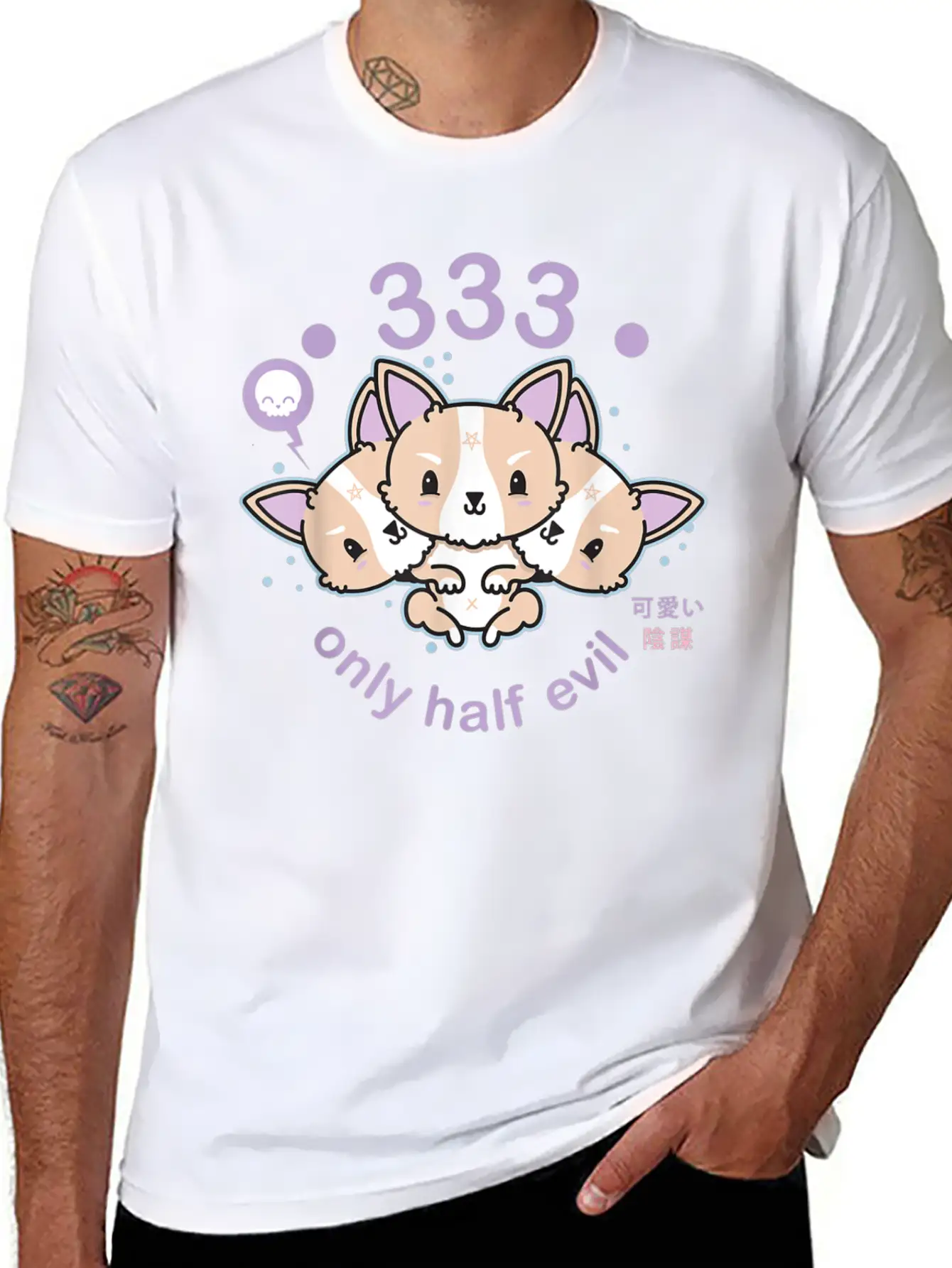 Pastel Goth 333 Only Half Evil Unisex Casual T-Shirt – Clean Design For Daily Comfort