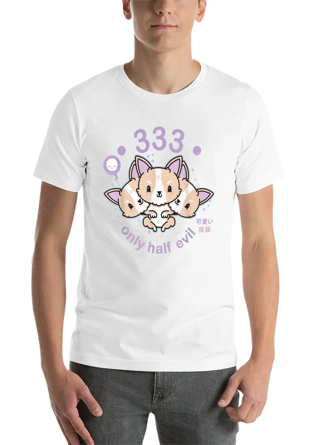 Pastel Goth 333 Only Half Evil Unisex Casual T-Shirt – Clean Design For Daily Comfort