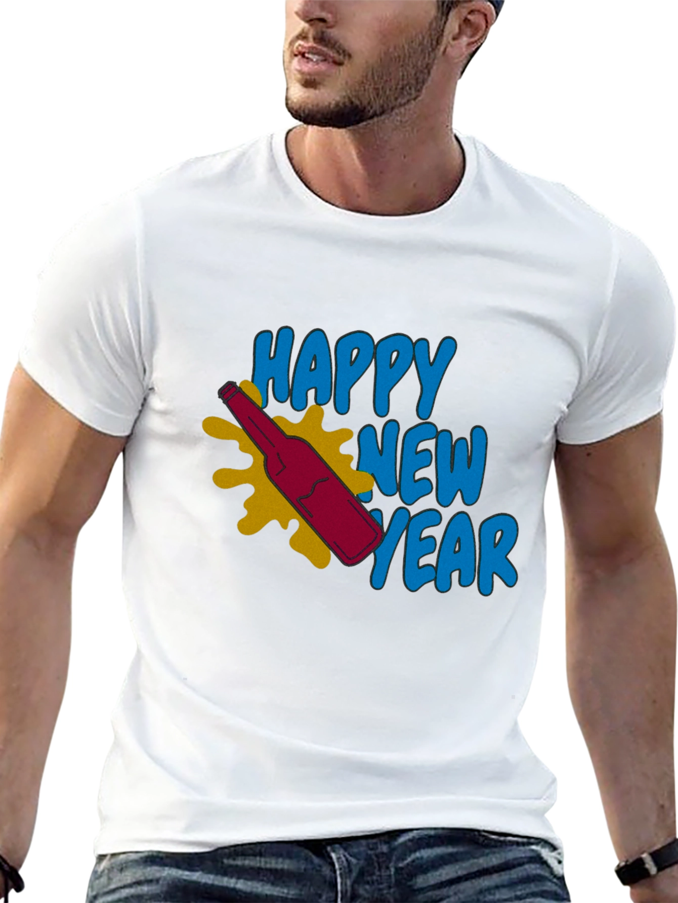 Happy New Year Graphic Tee - Stylish Celebration Shirt