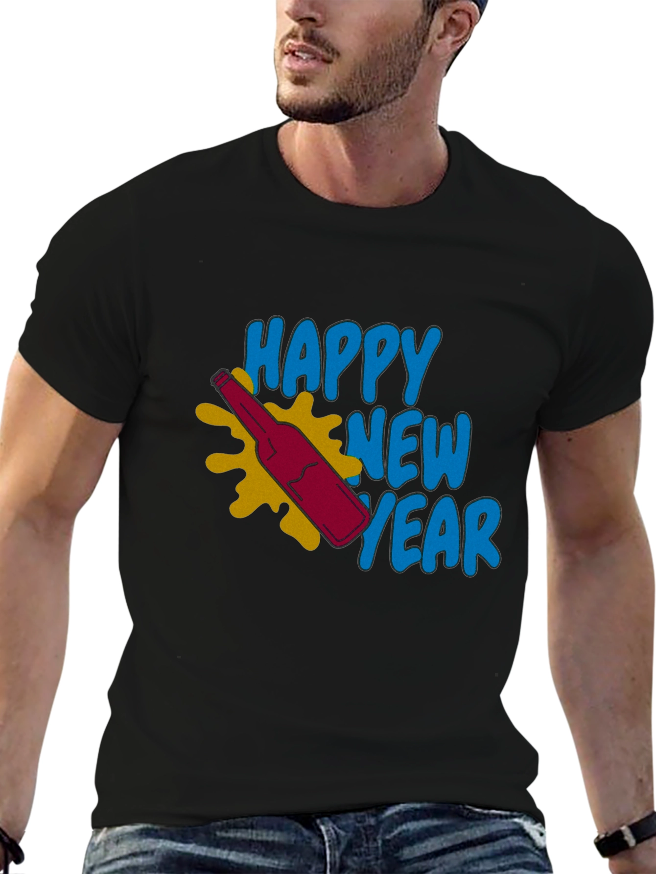 Happy New Year Graphic Tee - Stylish Celebration Shirt