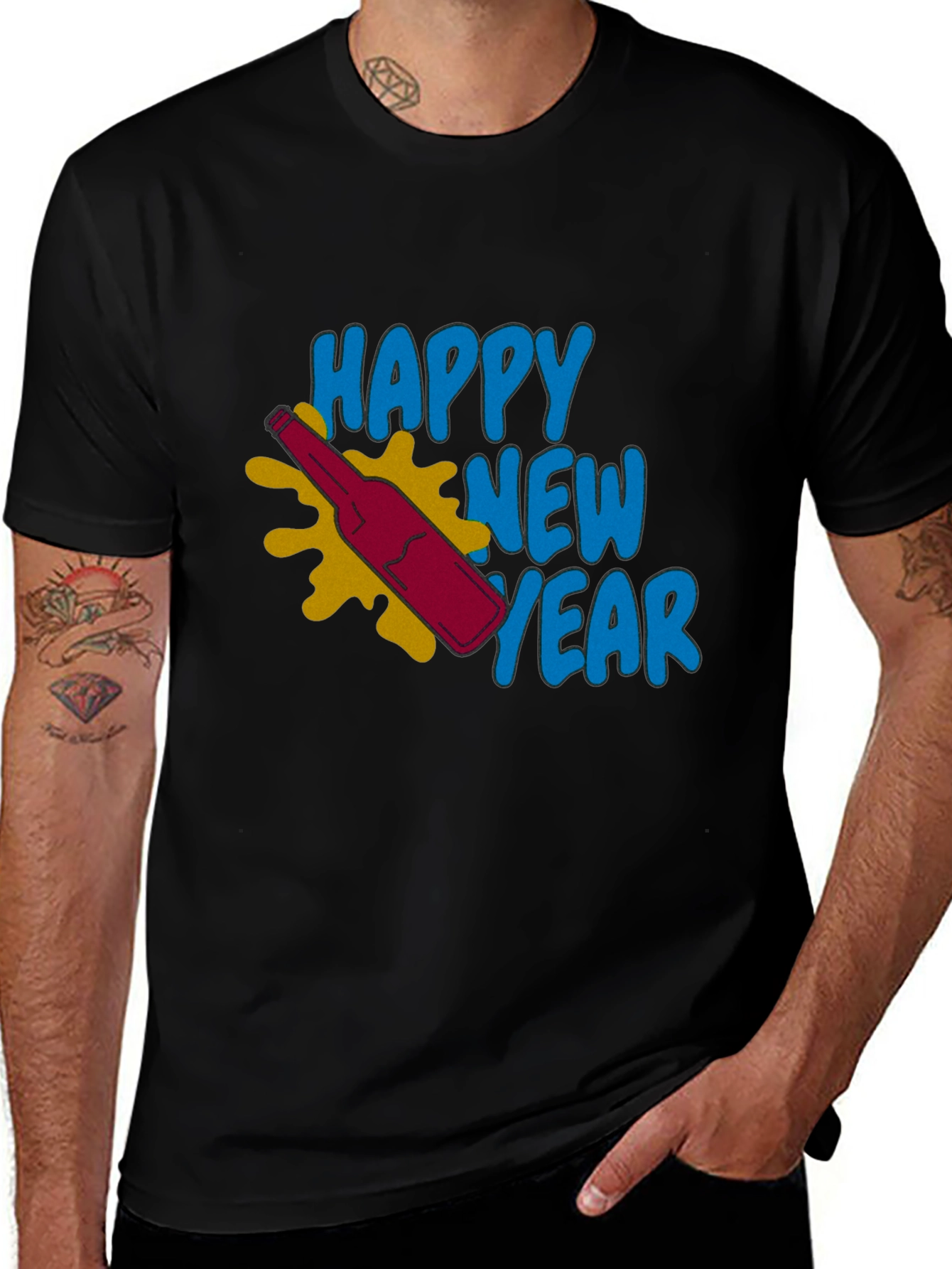 Happy New Year Graphic Tee - Stylish Celebration Shirt