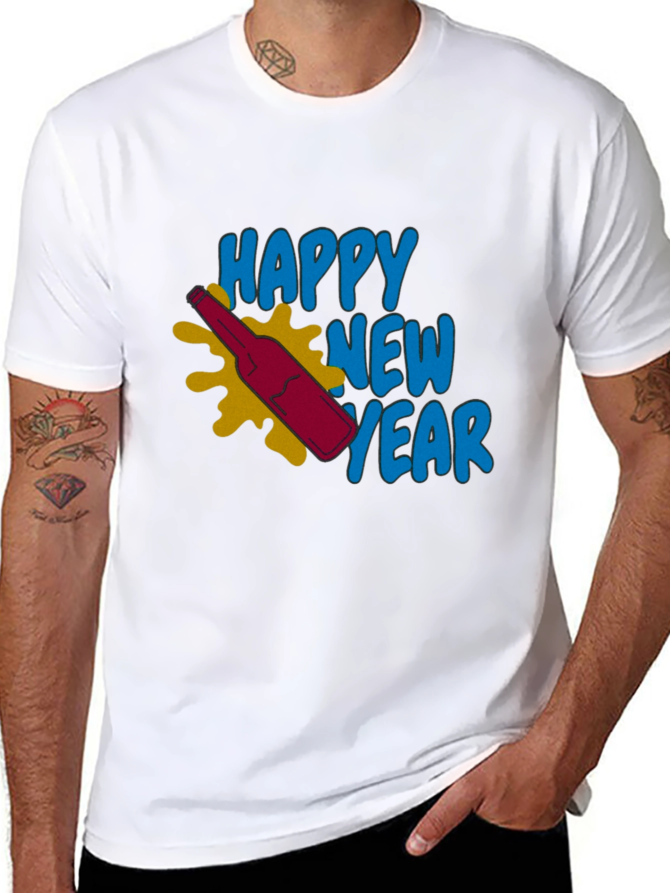 Happy New Year Graphic Tee - Stylish Celebration Shirt